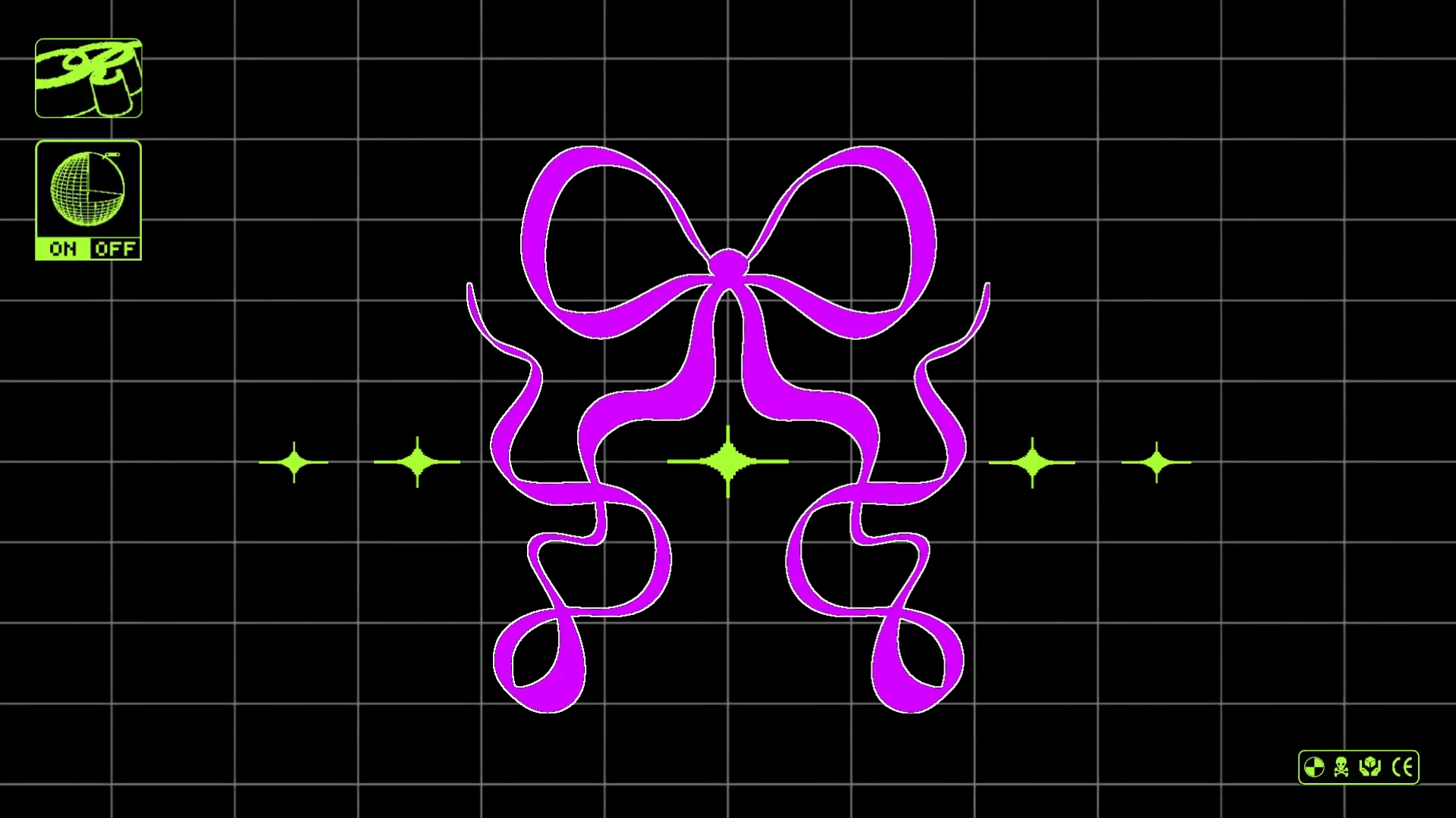 Edgy Neon Bows Desktop Wallpaper