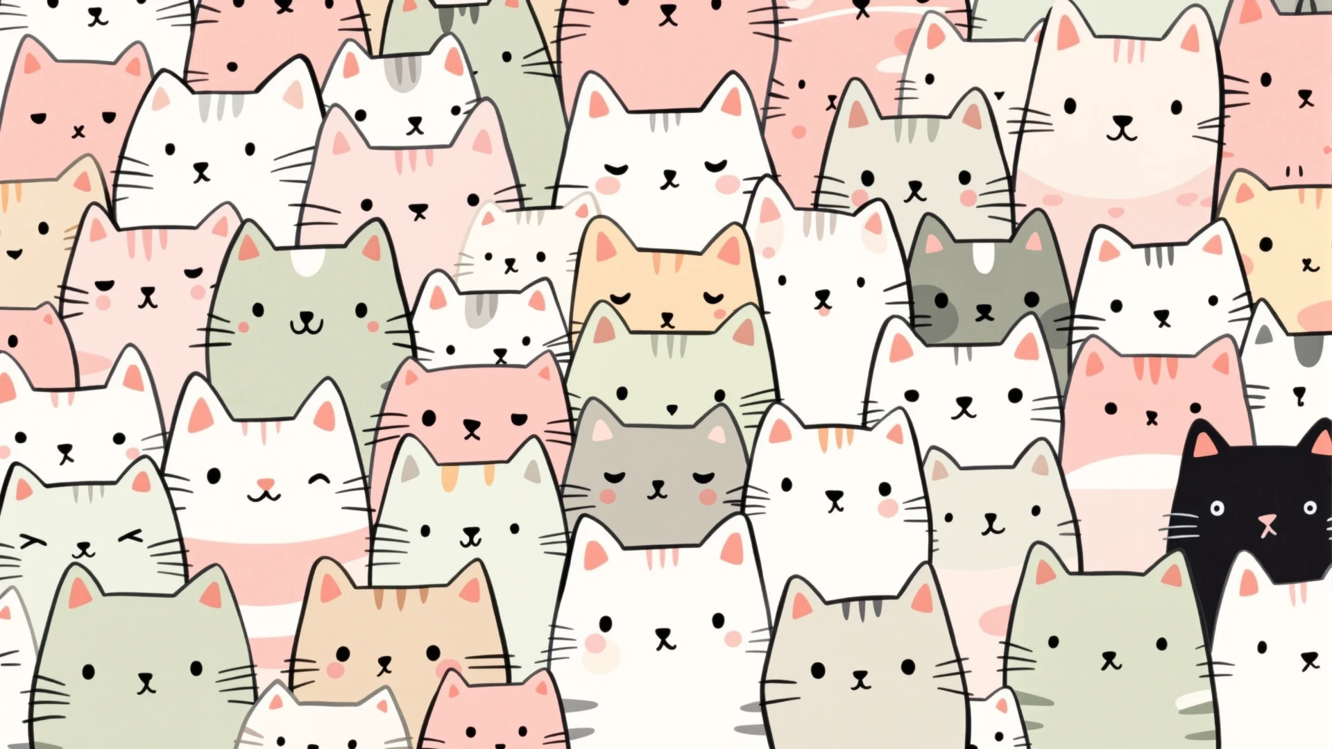 Organic Abstract Cats Desktop Wallpaper