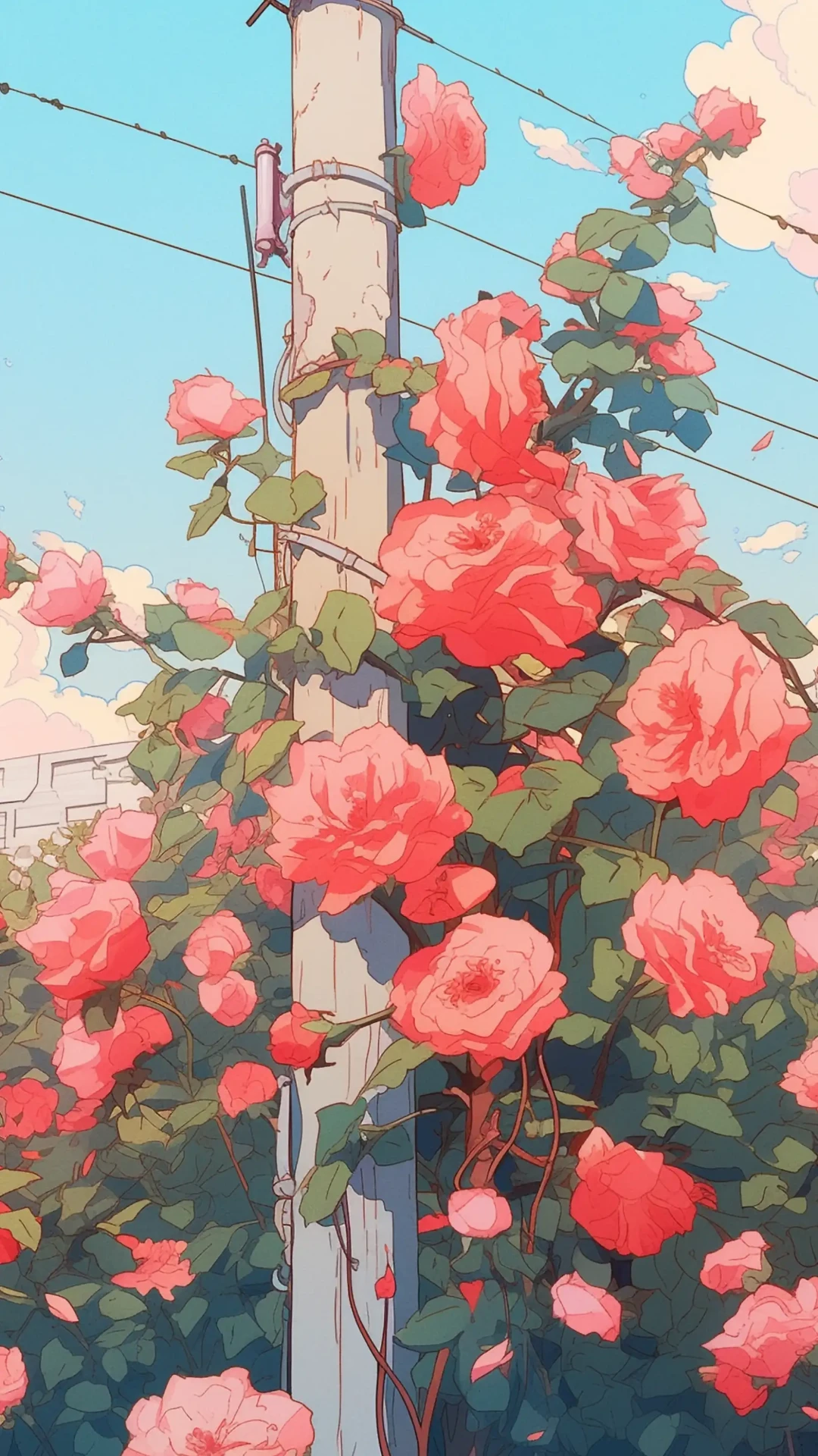 Elegant Floral Anime Mobile Wallpaper