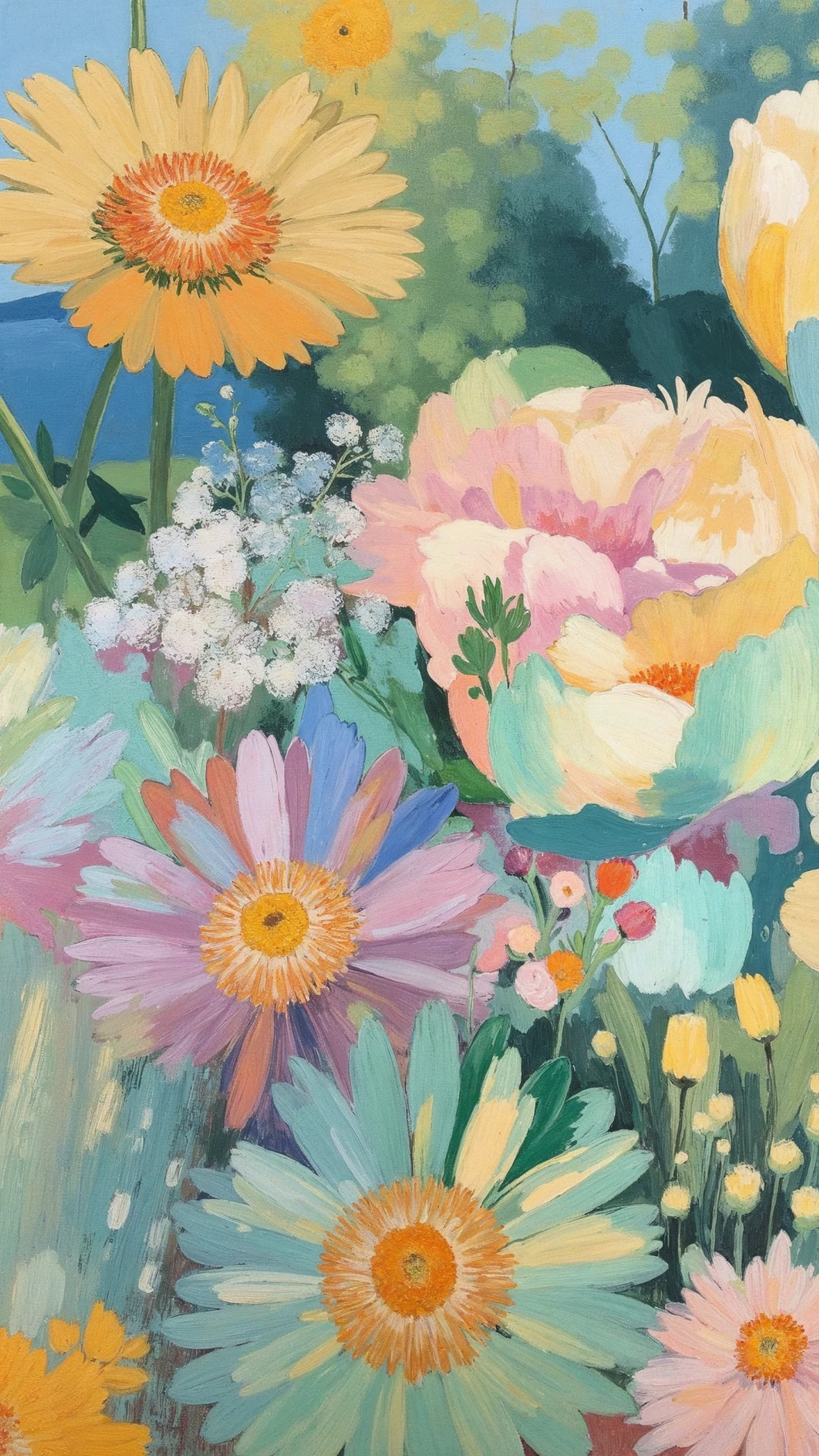 Vintage Pastel Nature Mobile Wallpaper