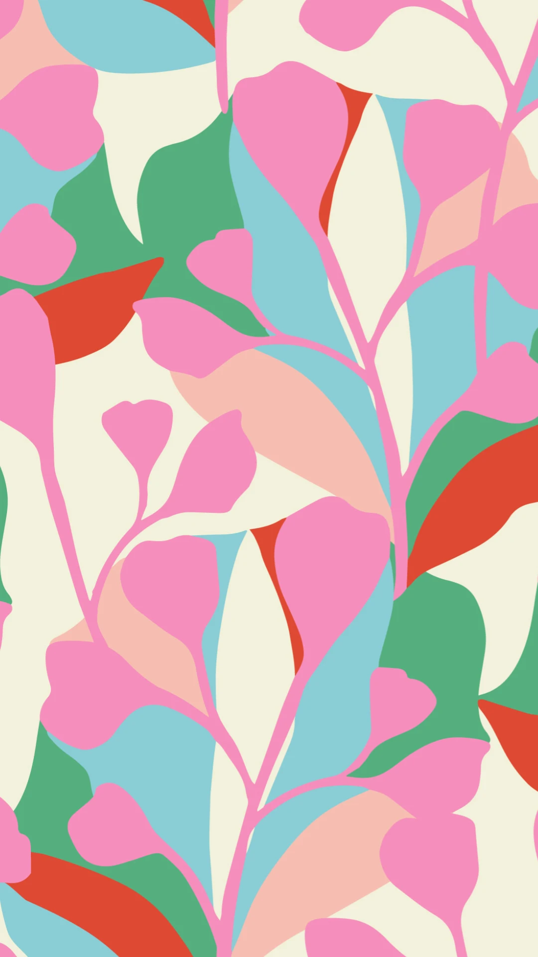 Playful Pastel Floral Mobile Wallpaper