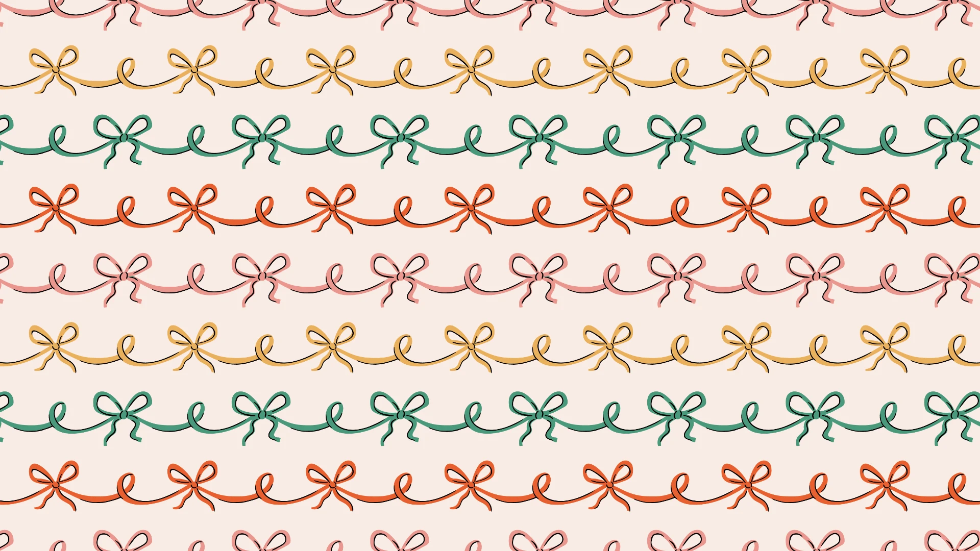 Cute Colorful Bows Desktop Wallpaper