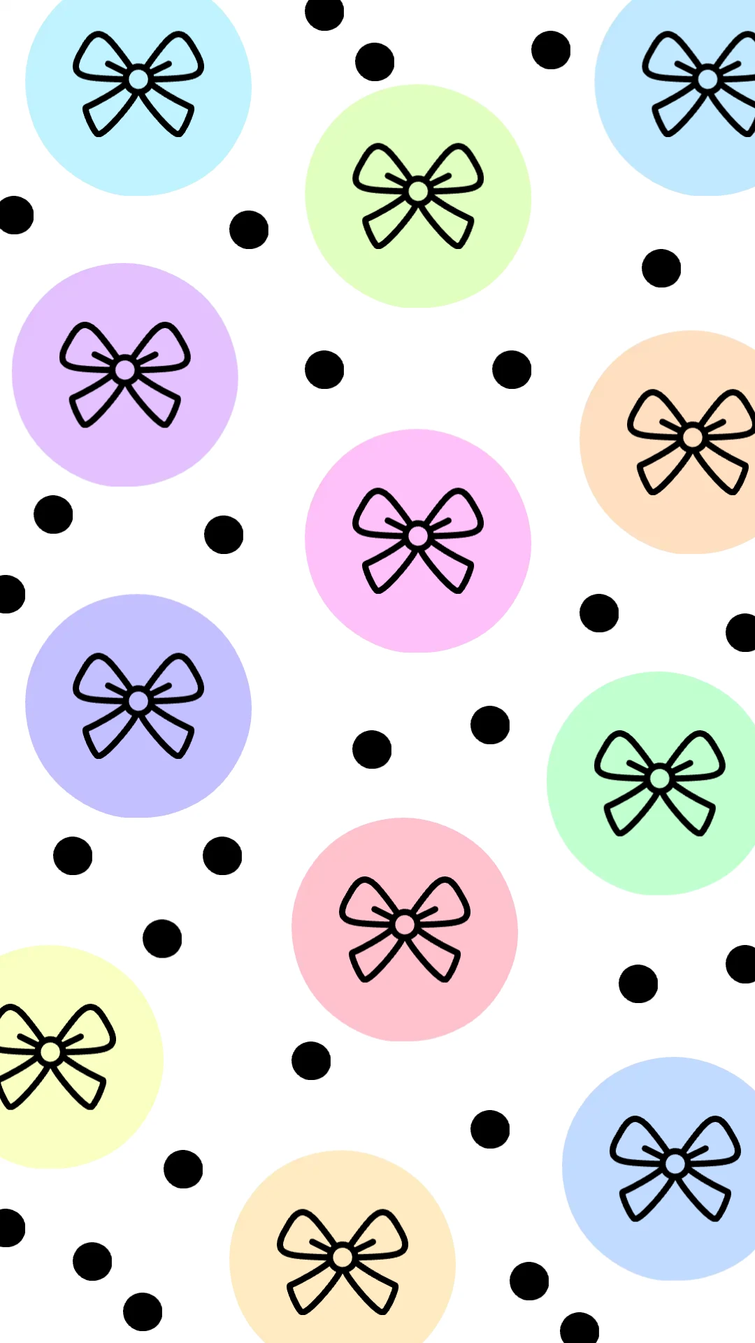 Cute Pastel Bows Mobile Wallpaper