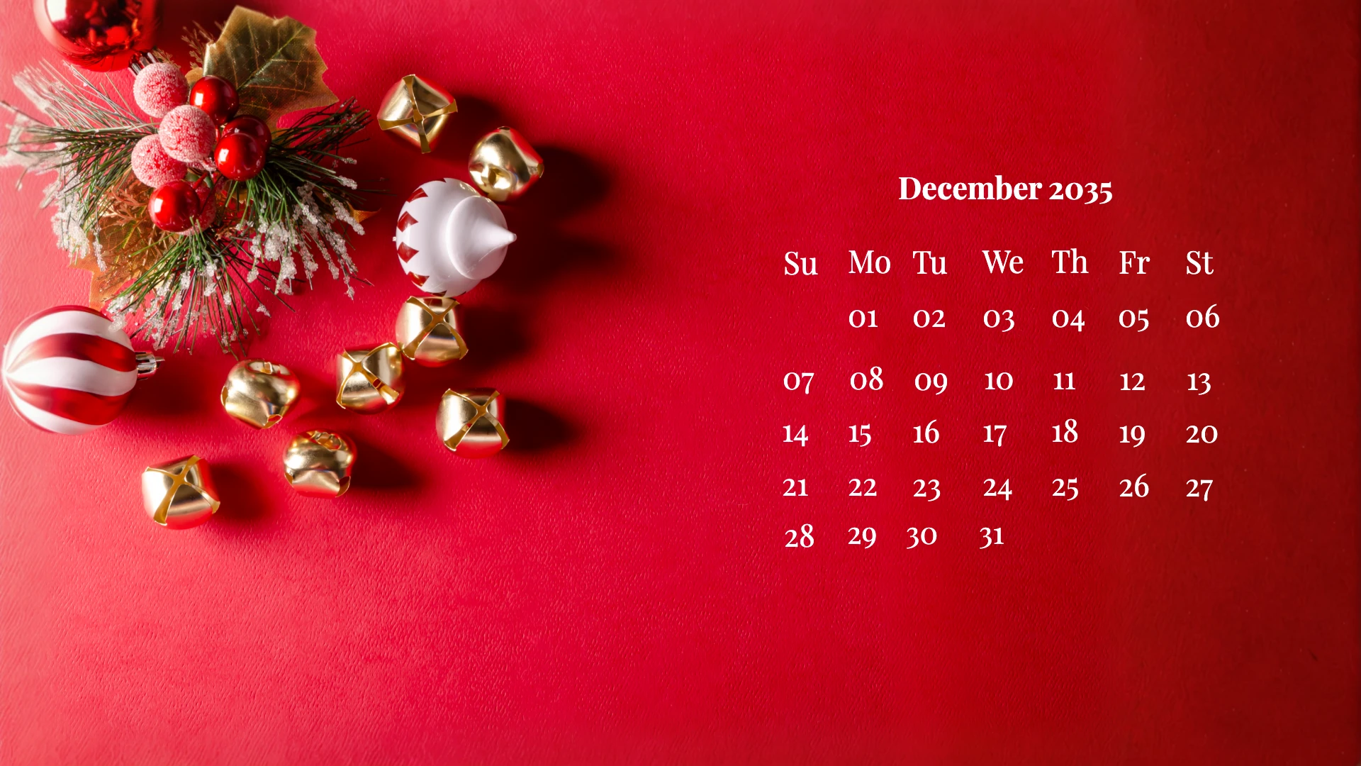 Minimalist Playful Christmas Desktop Wallpaper