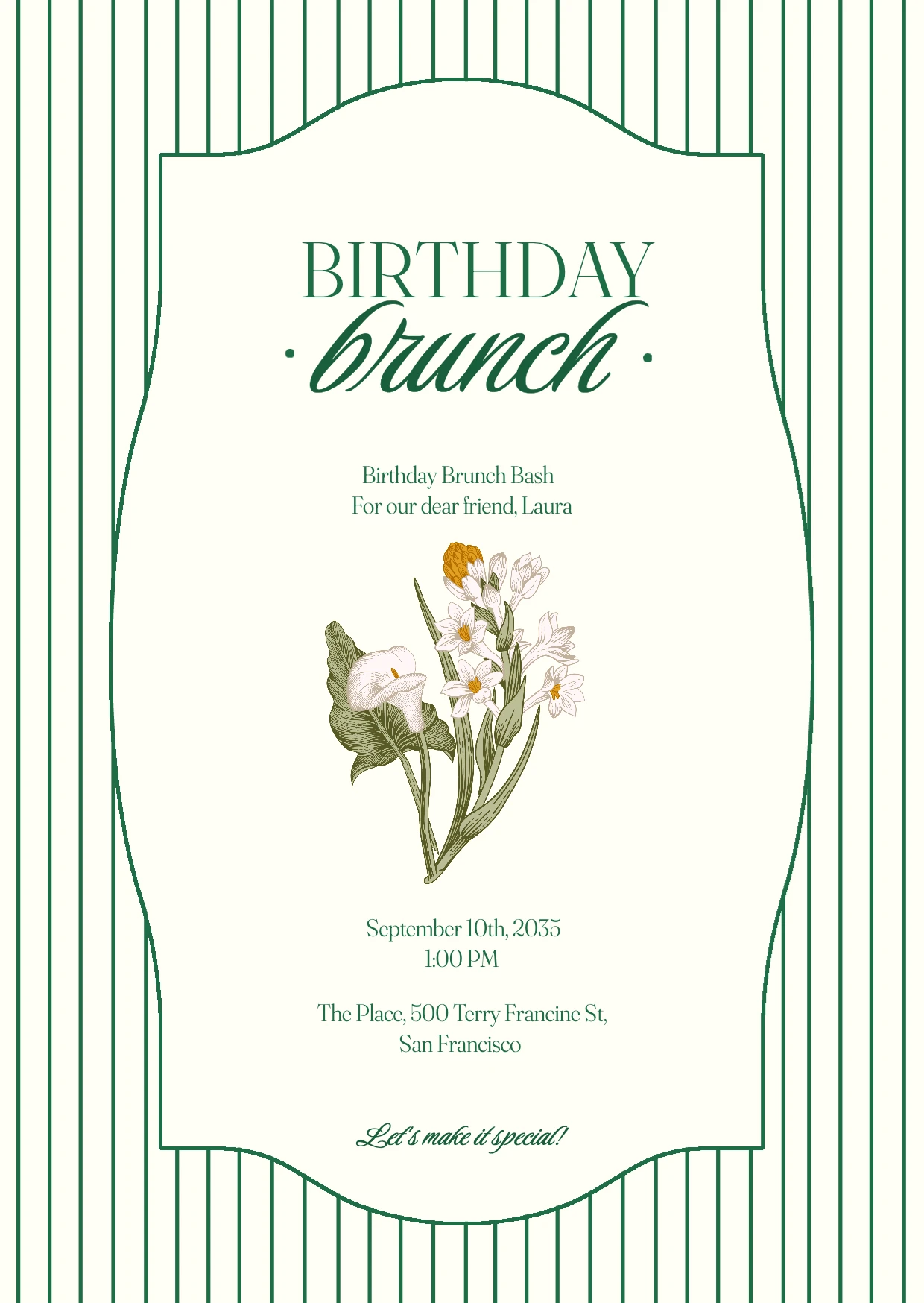 Bold Neon Brunch Invitation