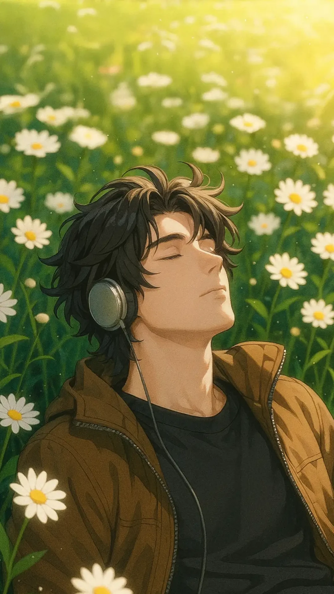 Modern Floral Anime Mobile Wallpaper