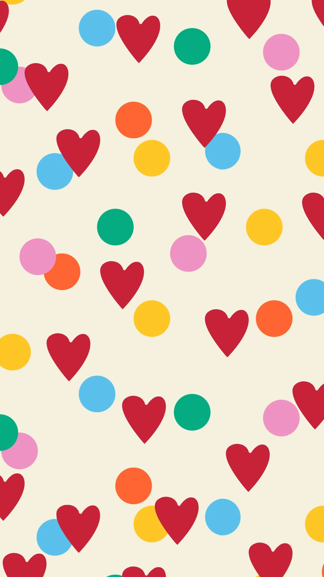 Playful Colorful Hearts Mobile Wallpaper