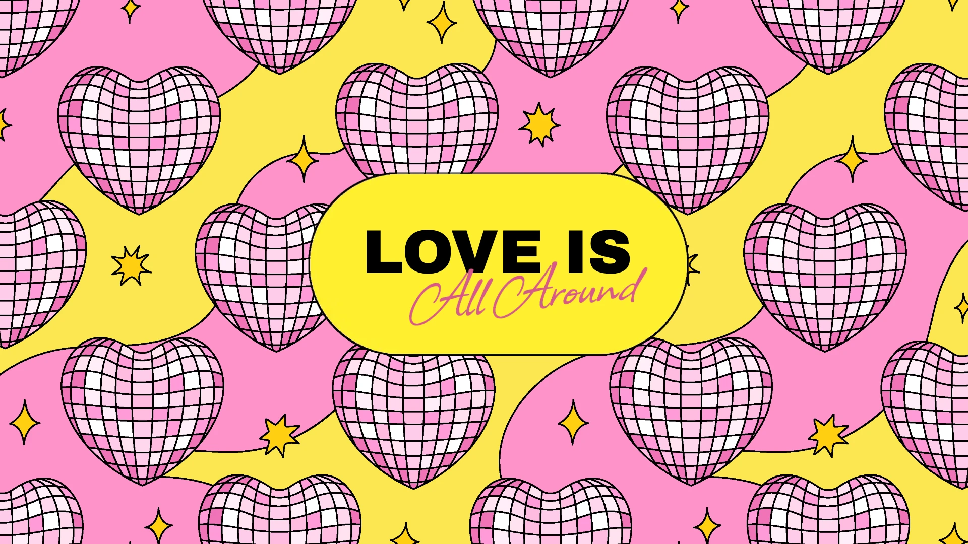 Playful Colorful Hearts Mobile Wallpaper