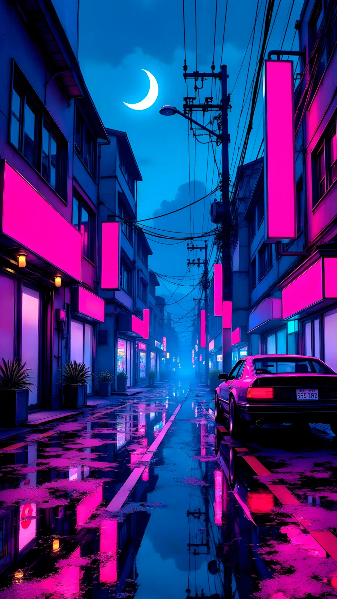 Bold Neon Anime Mobile Wallpaper
