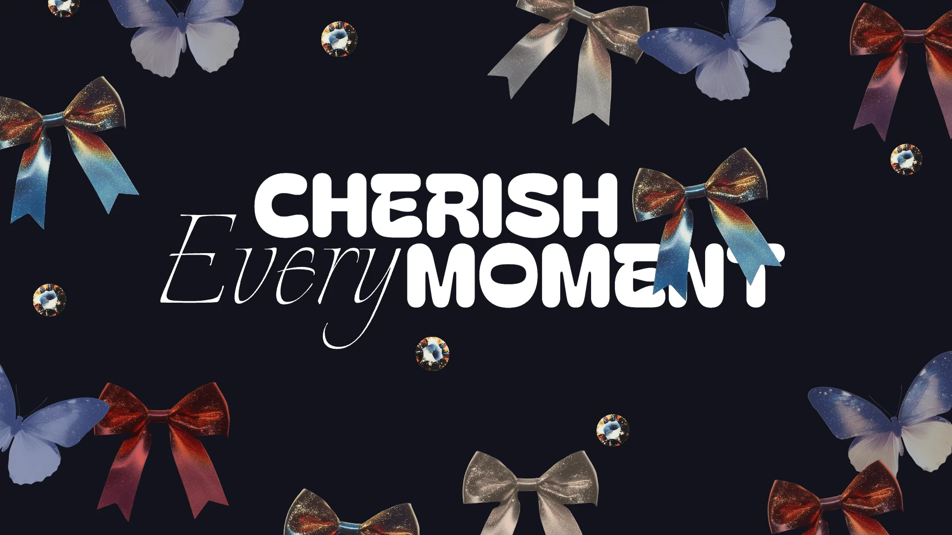 Bold Dark Bows Desktop Wallpaper