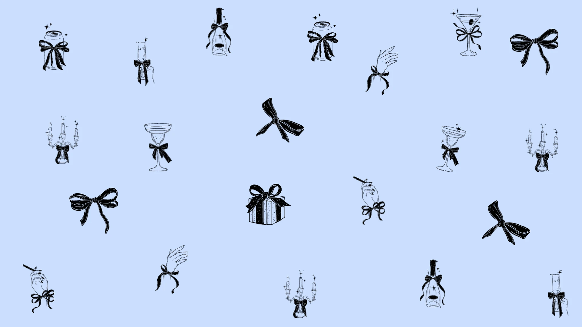 Simple Clean Bows Desktop Wallpaper