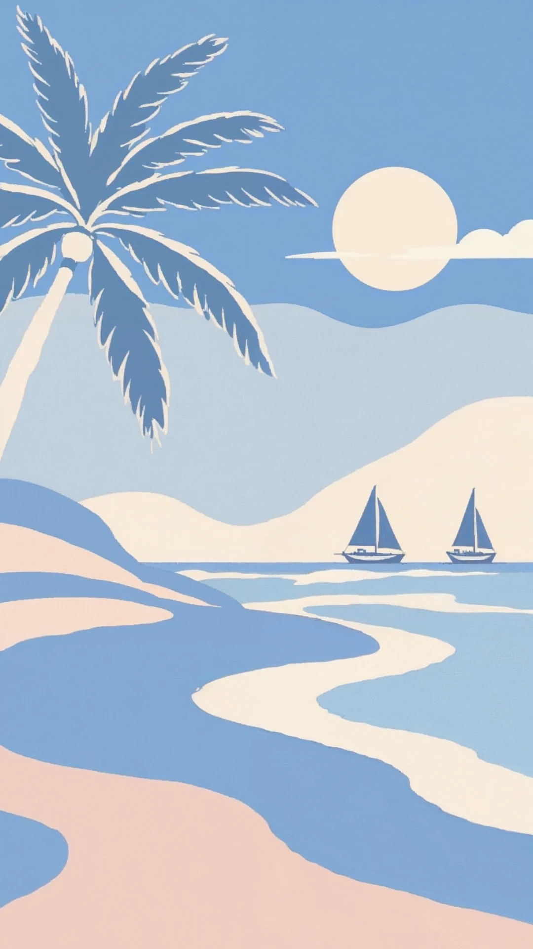 Vintage Geometric Beach Mobile Wallpaper