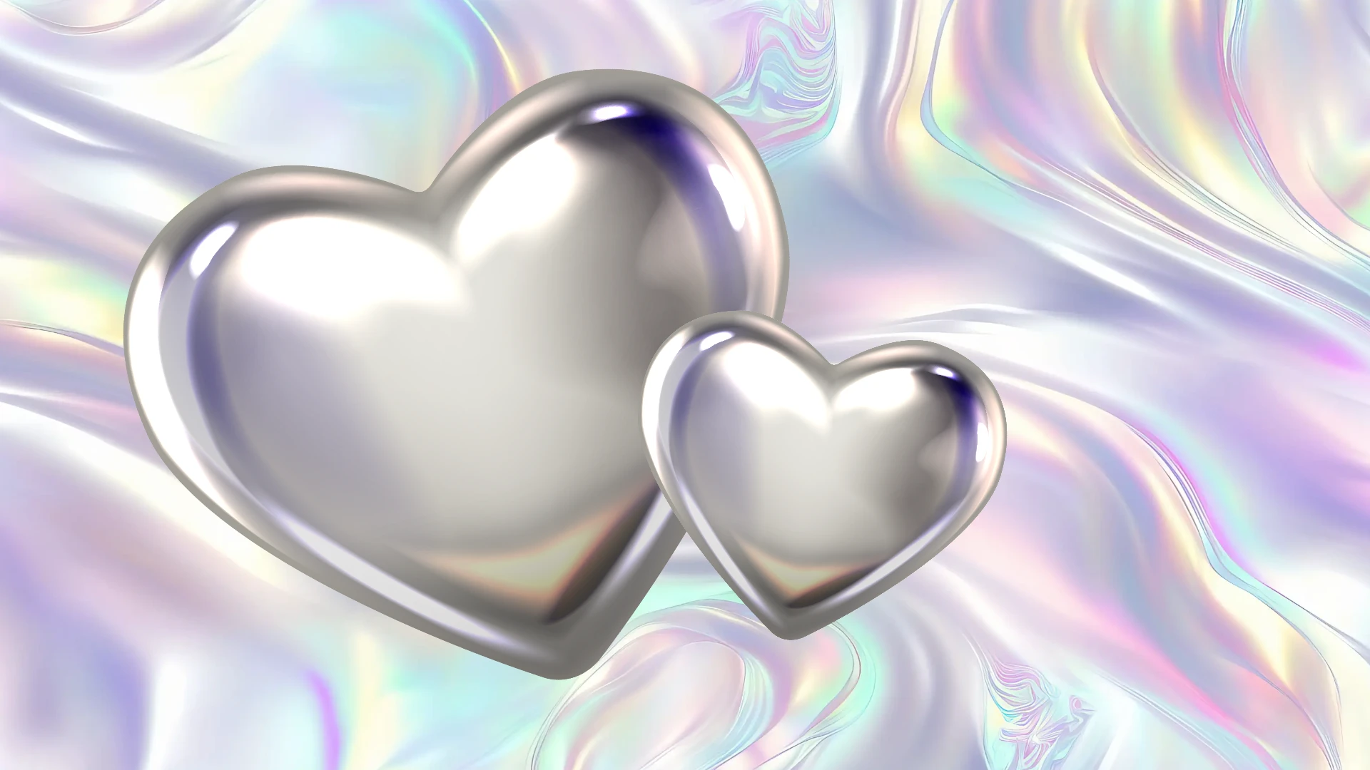 Edgy 3D Hearts Mobile Wallpaper