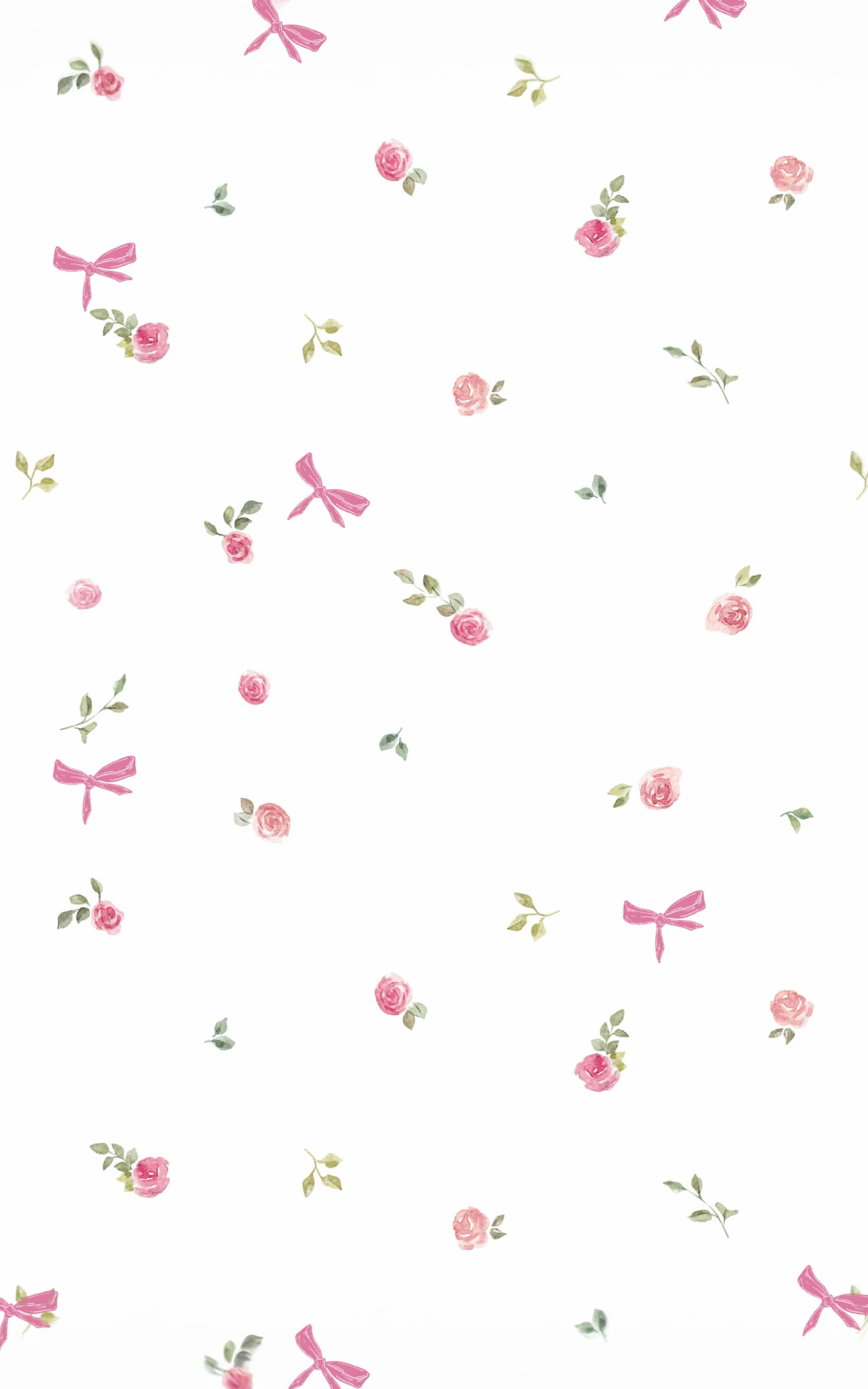 Romantic Floral Bows Tablet Wallpaper