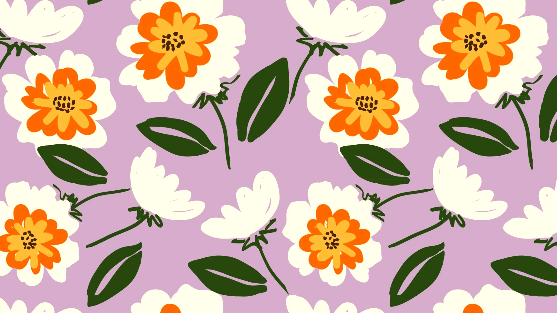 Playful Colorful Floral Desktop Wallpaper