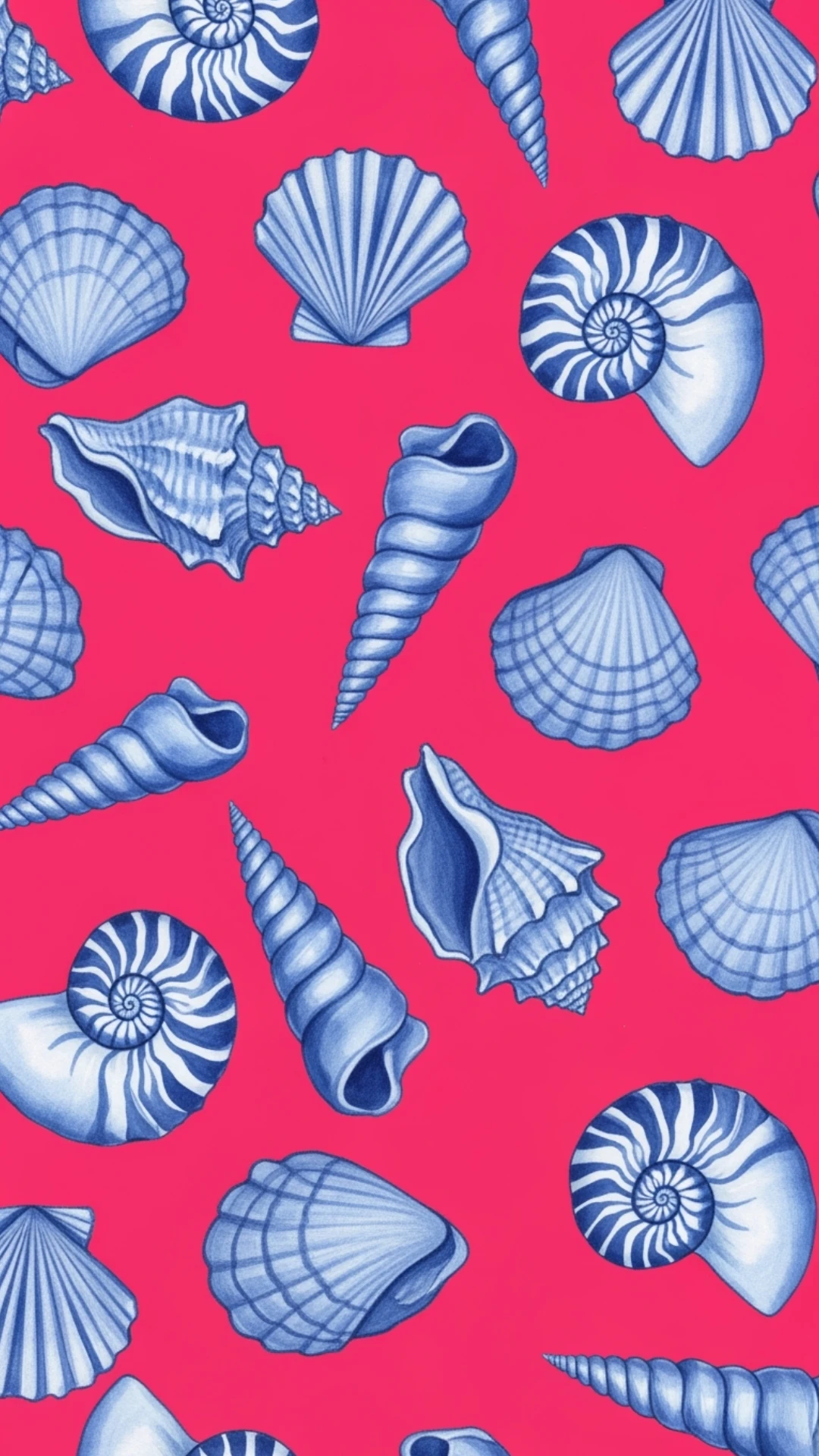 Playful Illustrative Beach Mobile Wallpaper