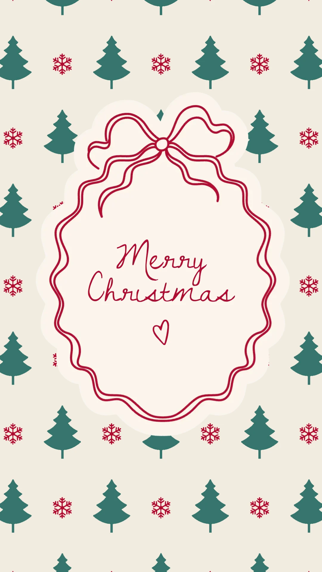 Romantic Illustrative Christmas Mobile Wallpaper