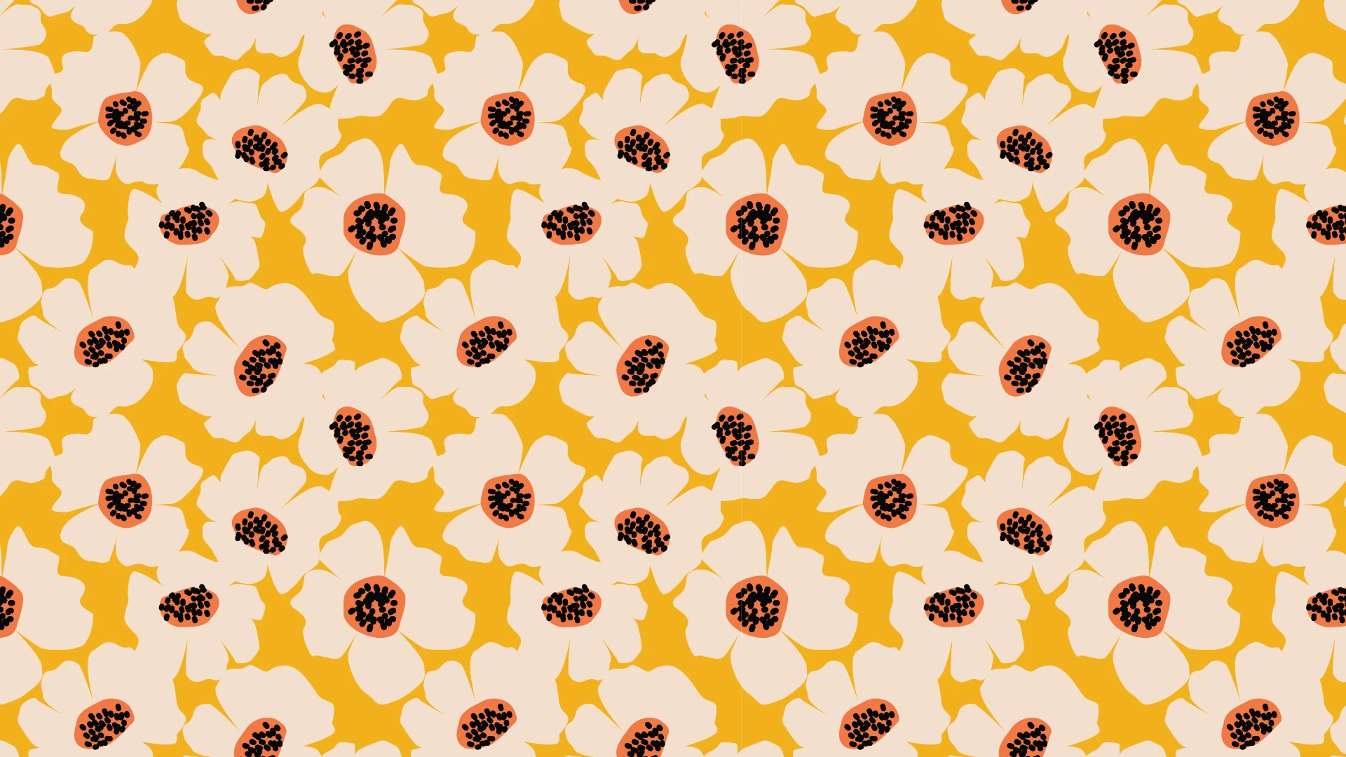 Cute Illustrative Floral Desktop Wallpaper
