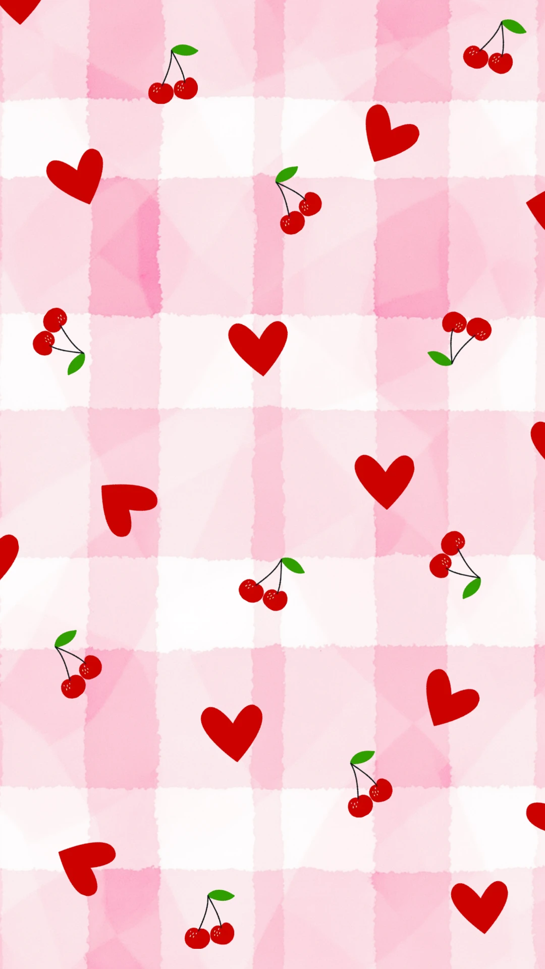 Cute Geometric Hearts Mobile Wallpaper