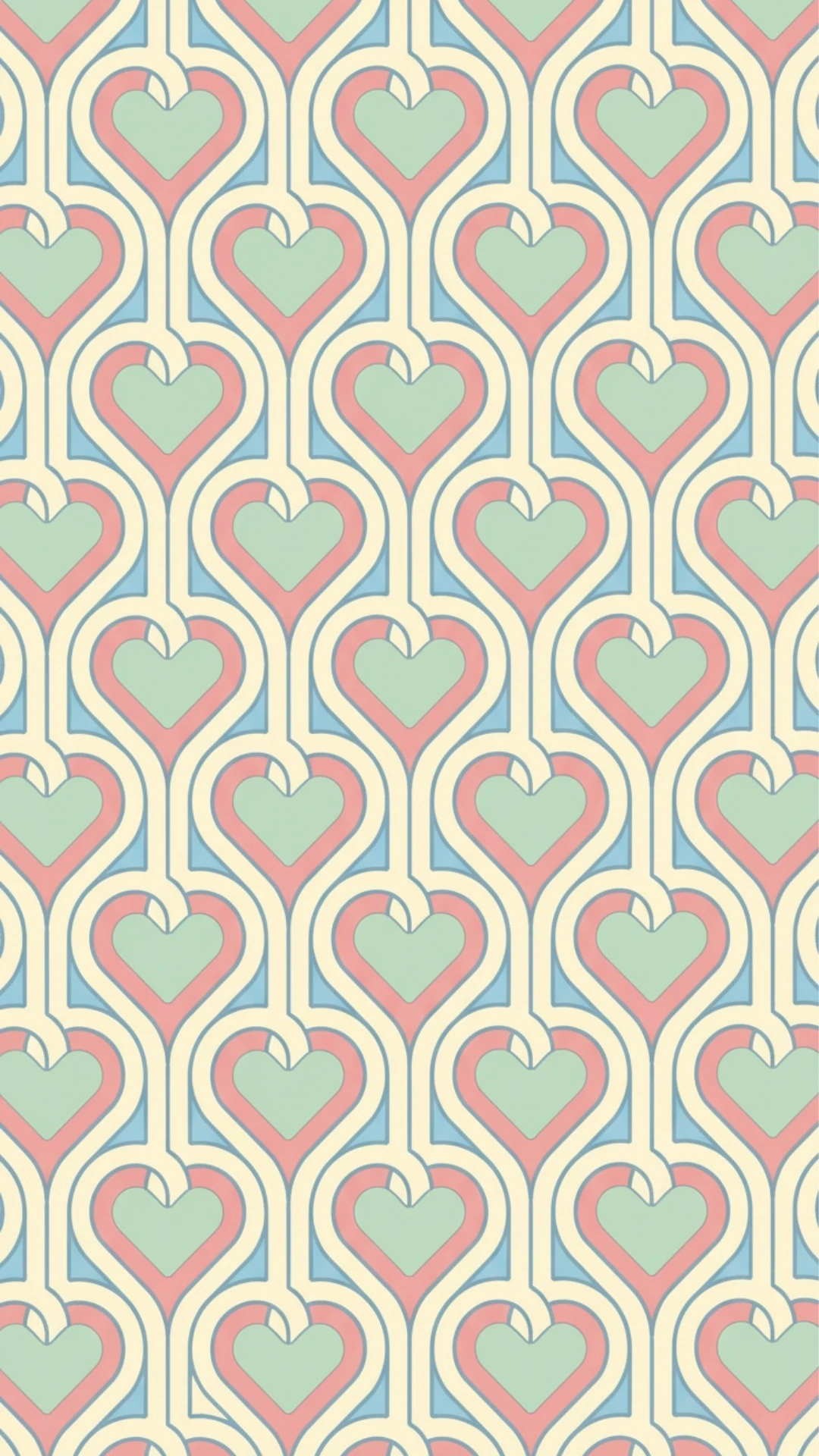 Simple Illustrative Hearts Mobile Wallpaper