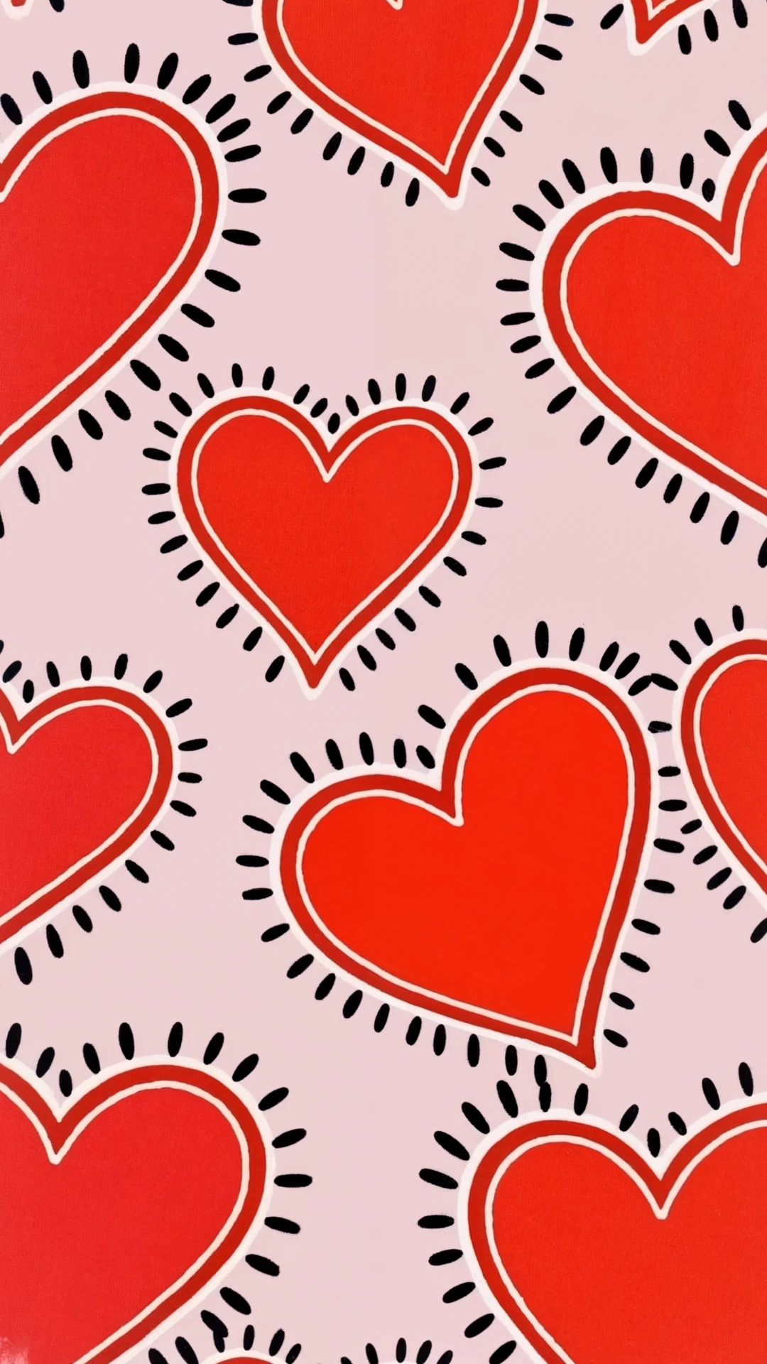 Edgy Colorful Hearts Mobile Wallpaper