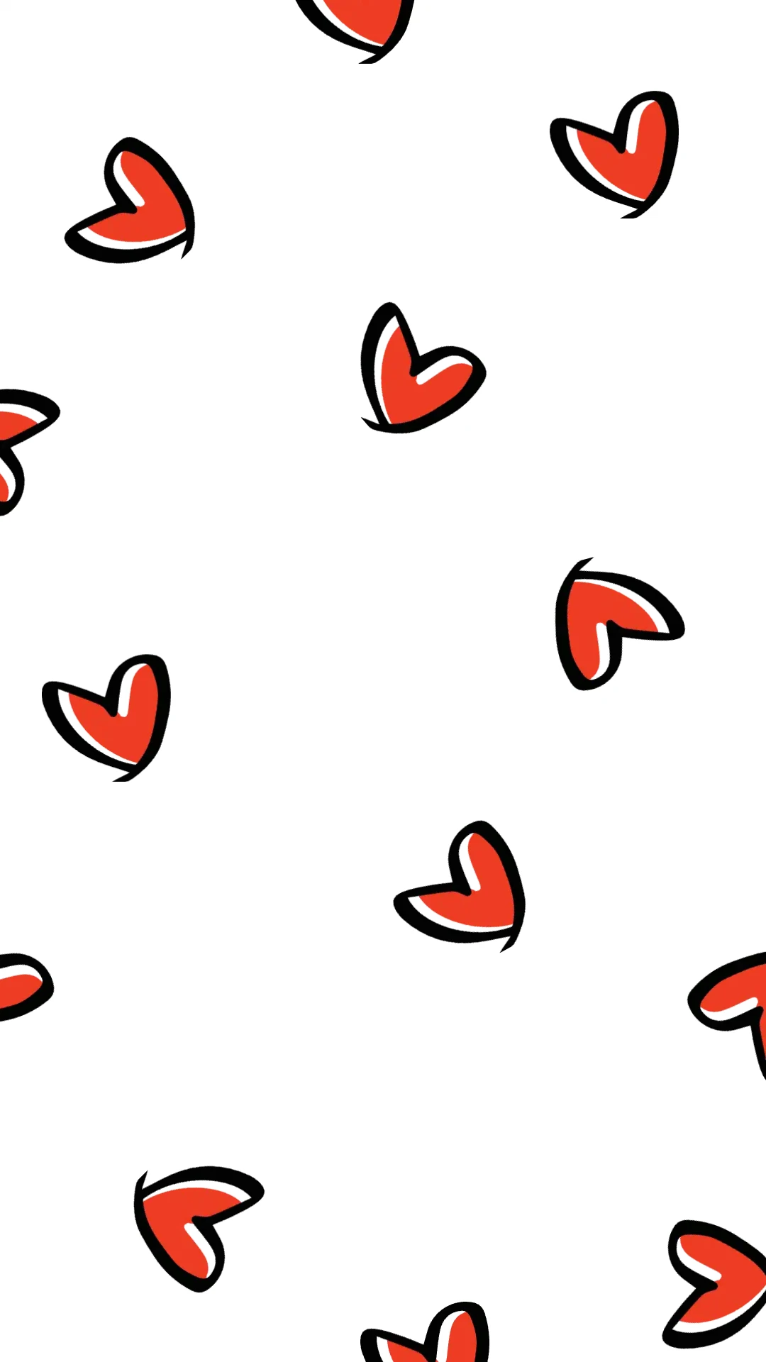 Cute Illustrative Hearts Mobile Wallpaper