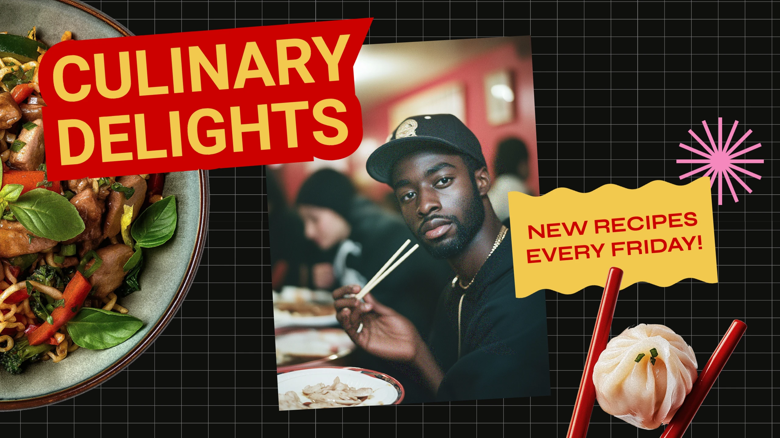 Fun Colorful Food & Drinks YouTube Banner