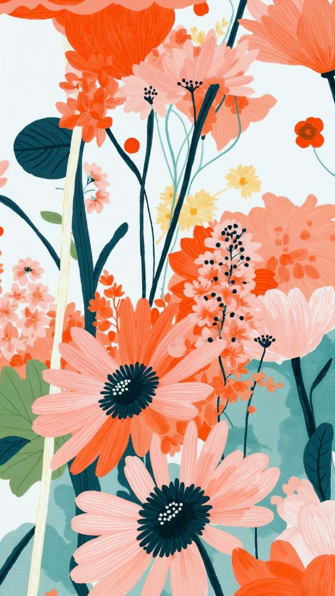 Playful Illustrative Nature Mobile Wallpaper