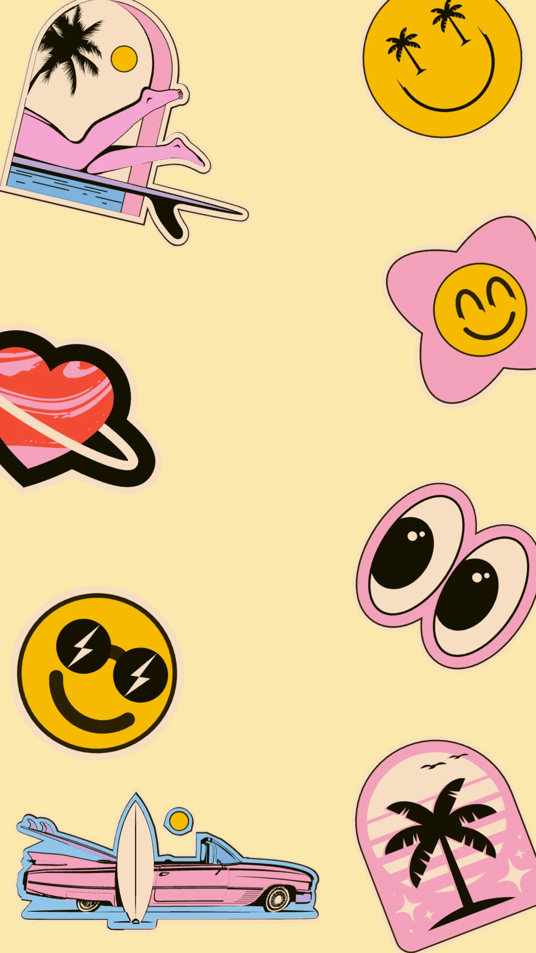 Playful Pastel Summer Mobile Wallpaper