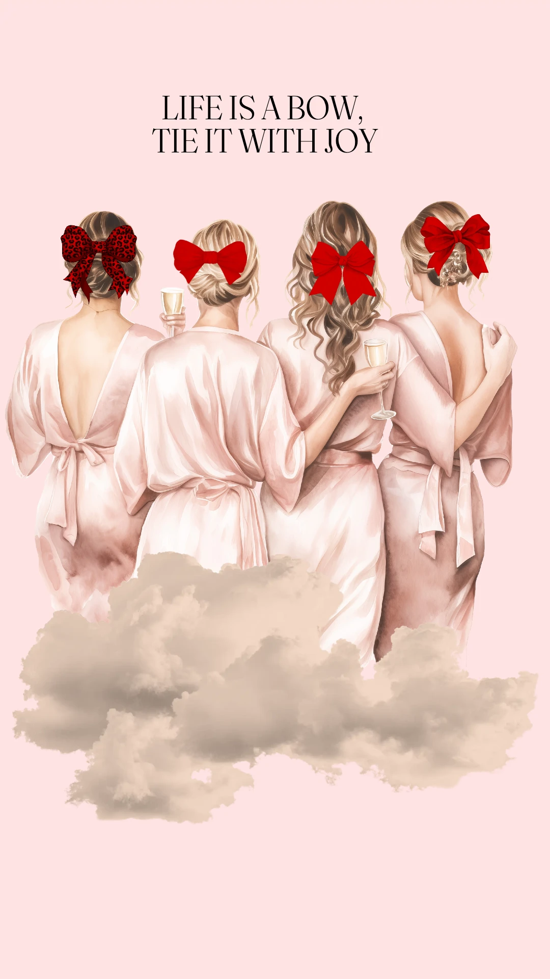 Cute Pastel Bows Mobile Wallpaper