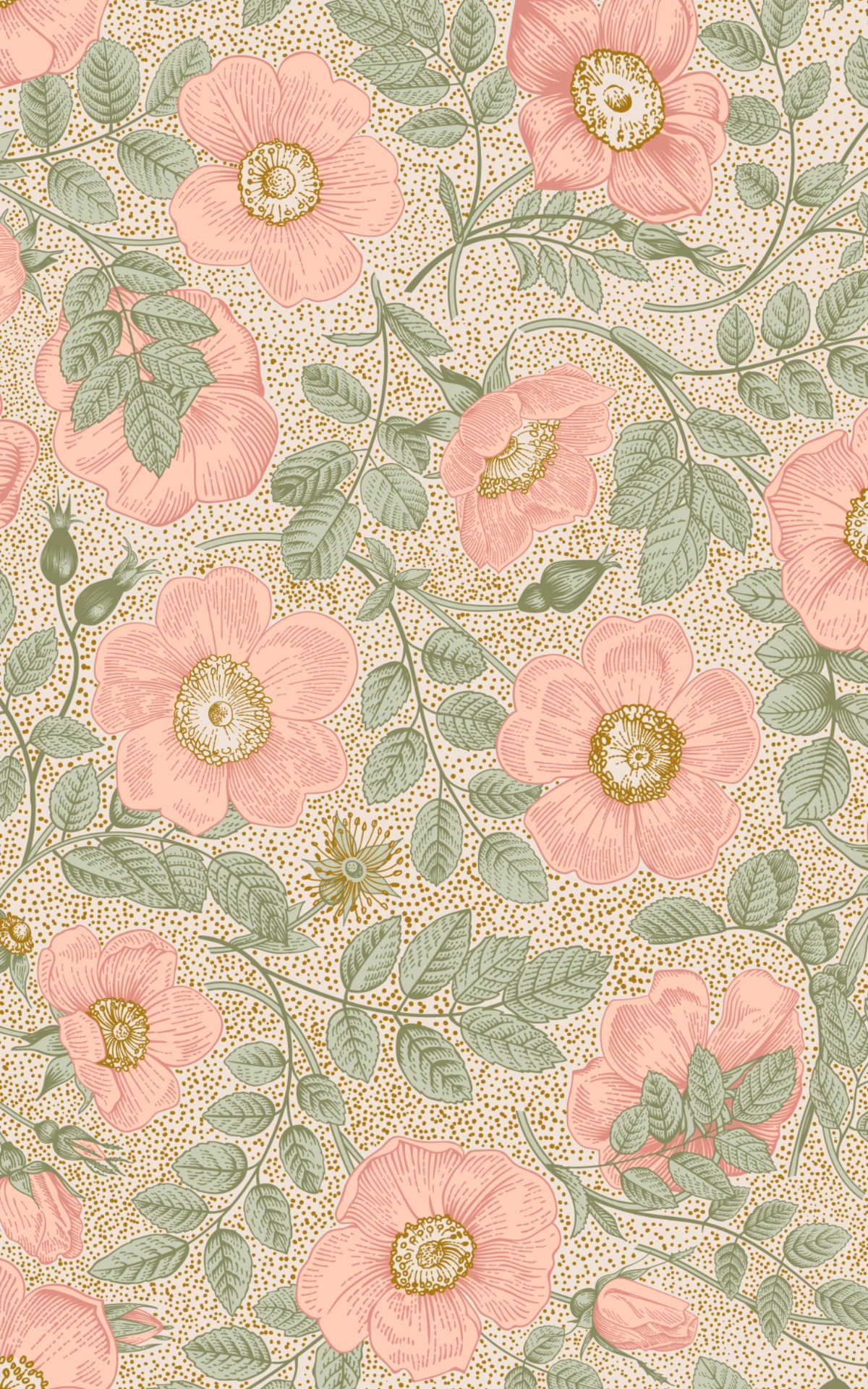 Organic Illustrative Floral Tablet Wallpaper