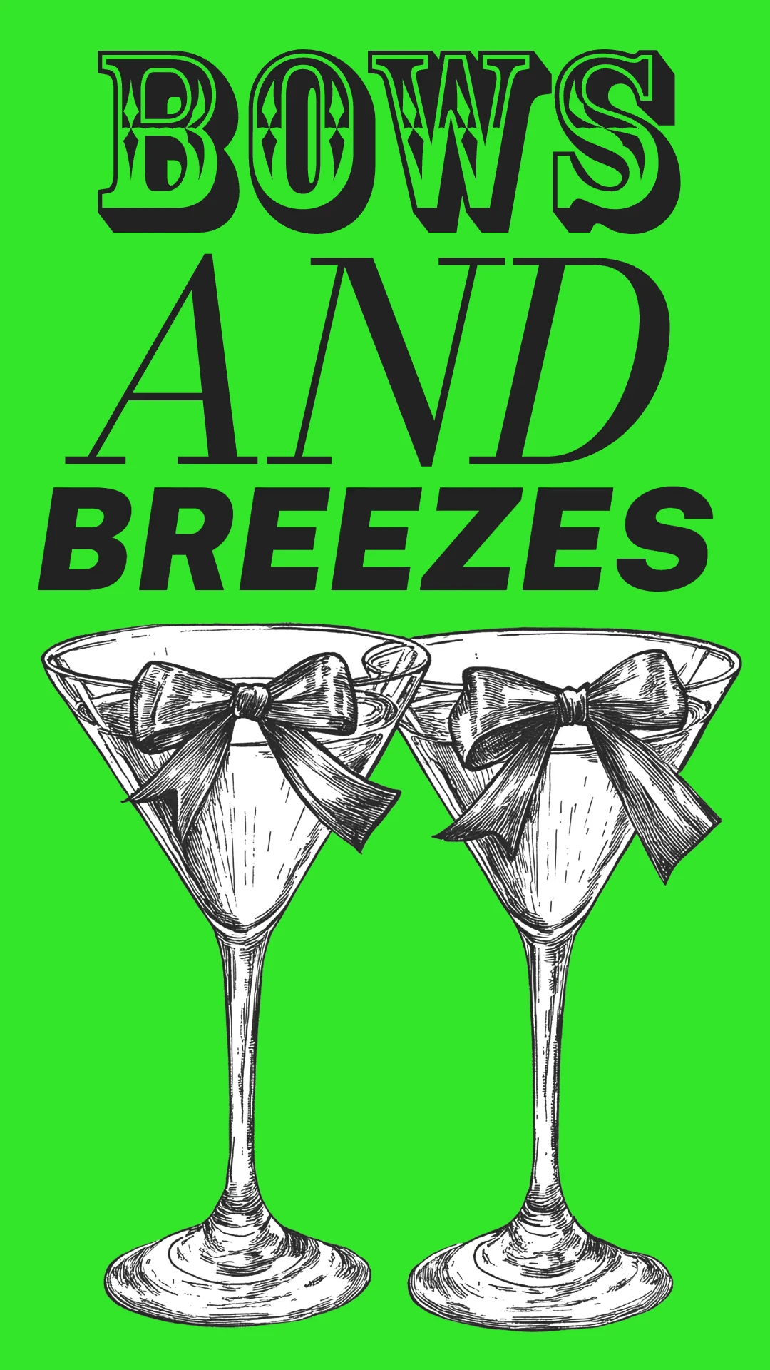 Sleek Neon Bows Mobile Wallpaper