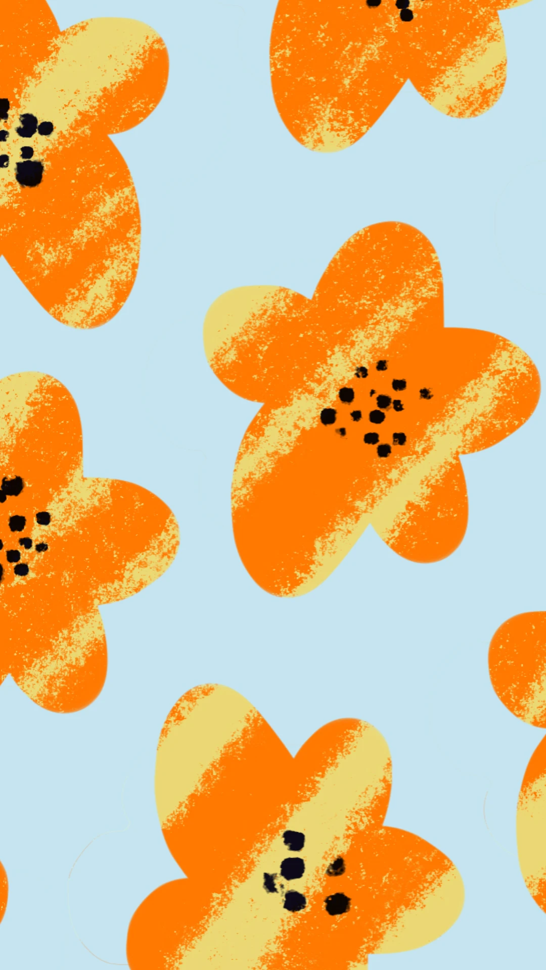 Organic Illustrative Floral Mobile Wallpaper