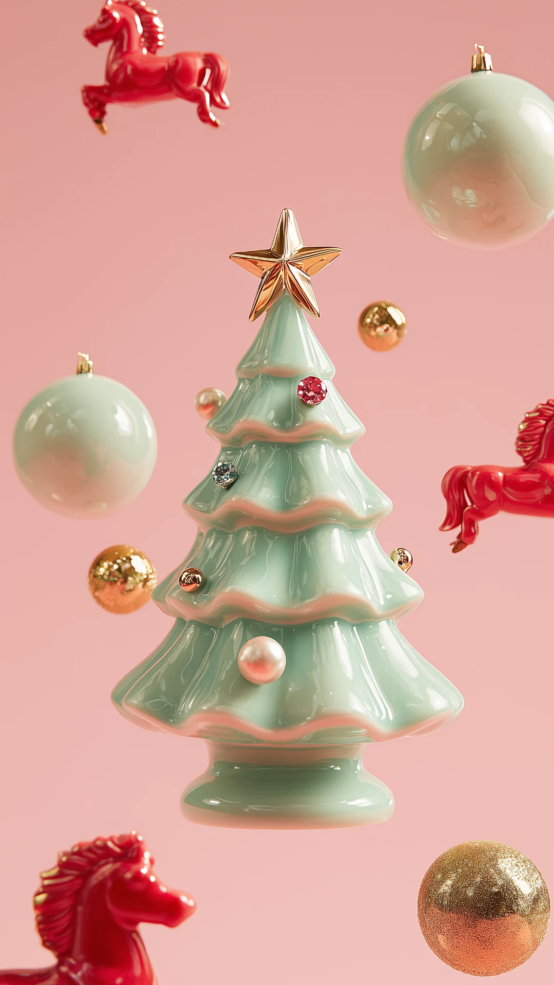 Simple Playful Christmas Mobile Wallpaper