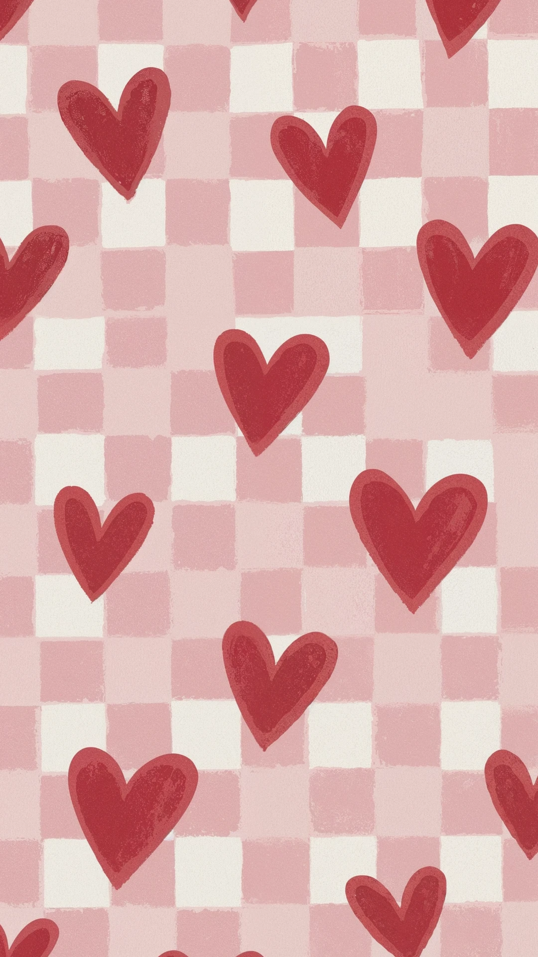 Simple Illustrative Hearts Mobile Wallpaper