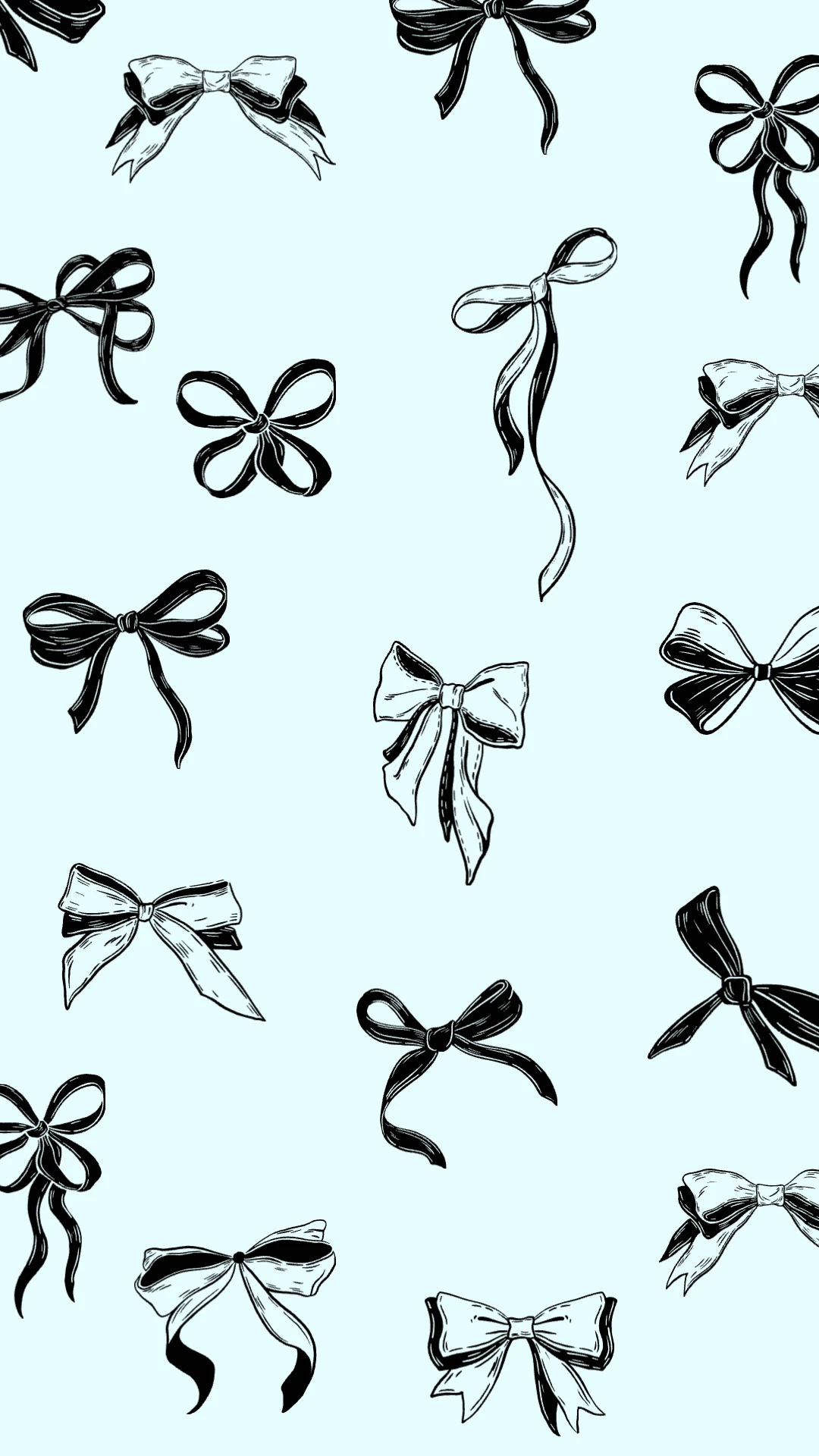 Classic Illustrative Bows Mobile Wallpaper