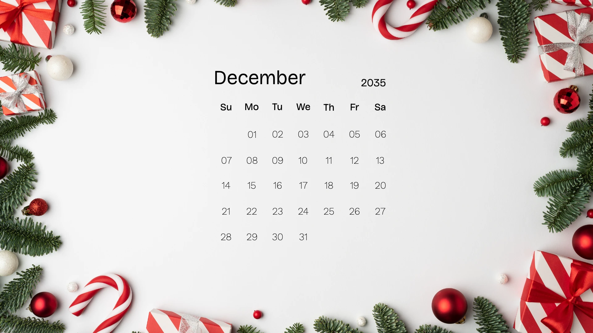 Minimalist Clean Christmas Desktop Wallpaper