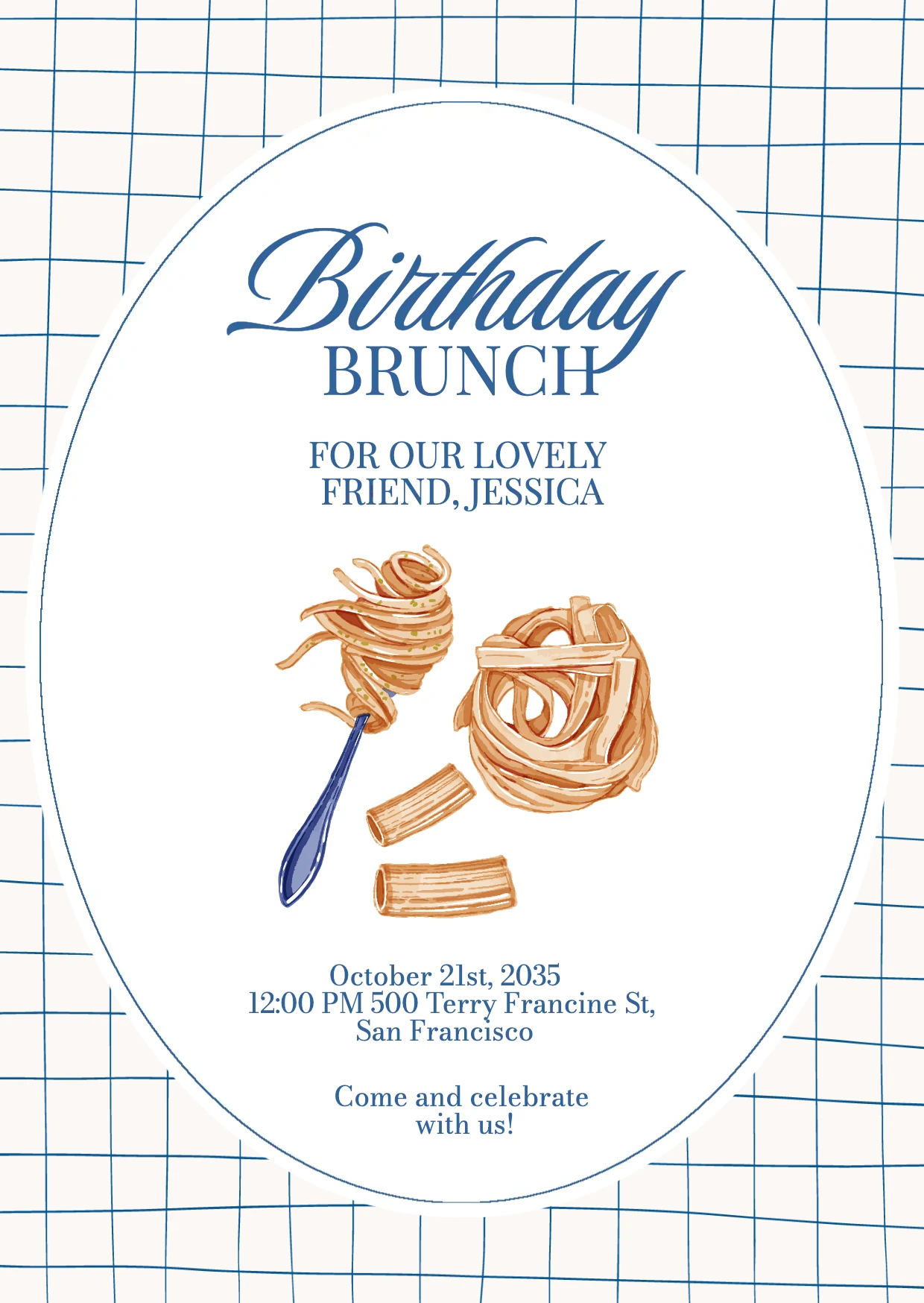 Classic Illustrative Brunch Invitation
