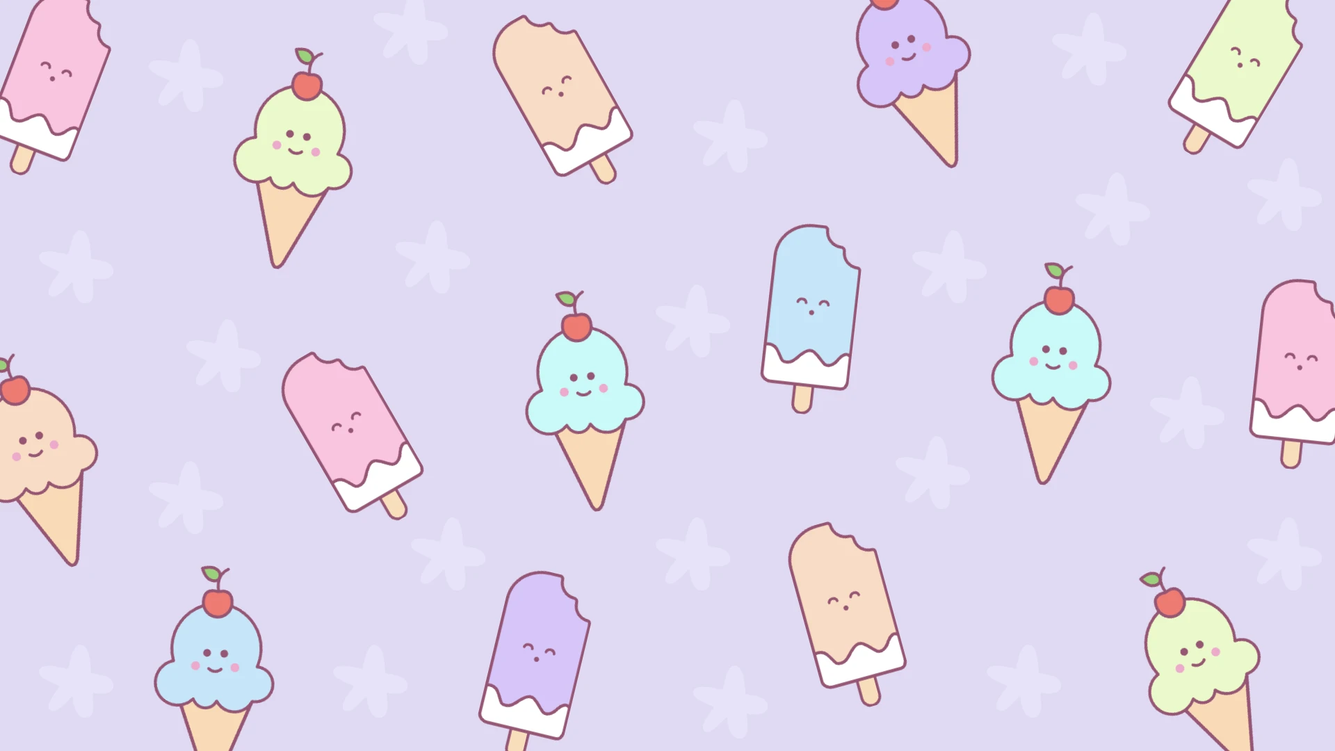 Playful Pastel Summer Desktop Wallpaper