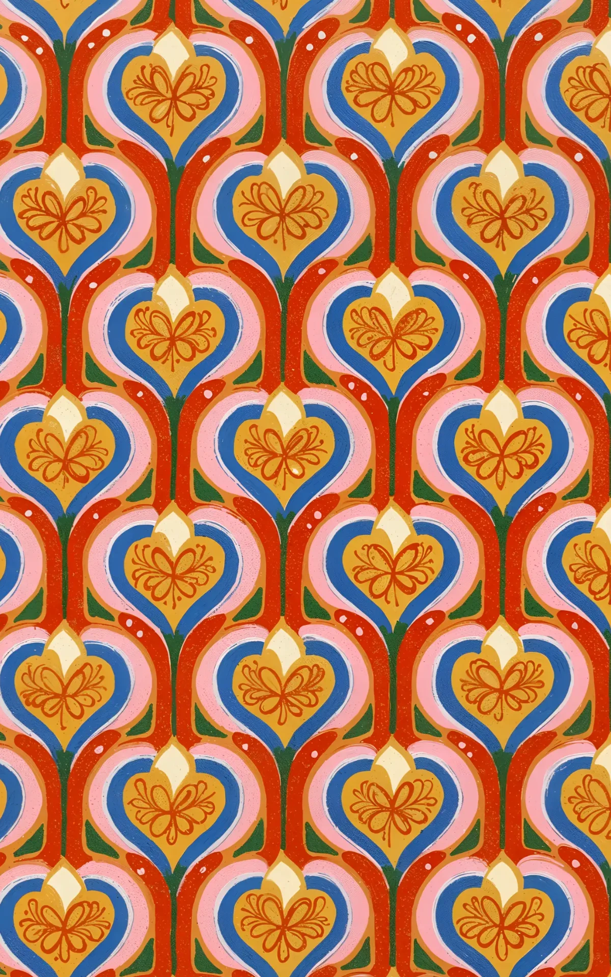 Bold Abstract Hearts Mobile Wallpaper