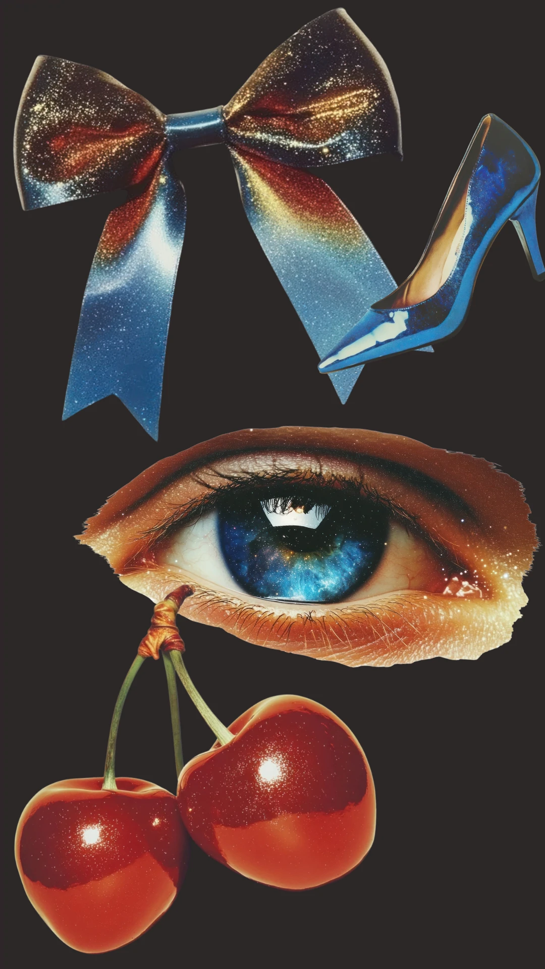 Edgy Collage Bows Mobile Wallpaper