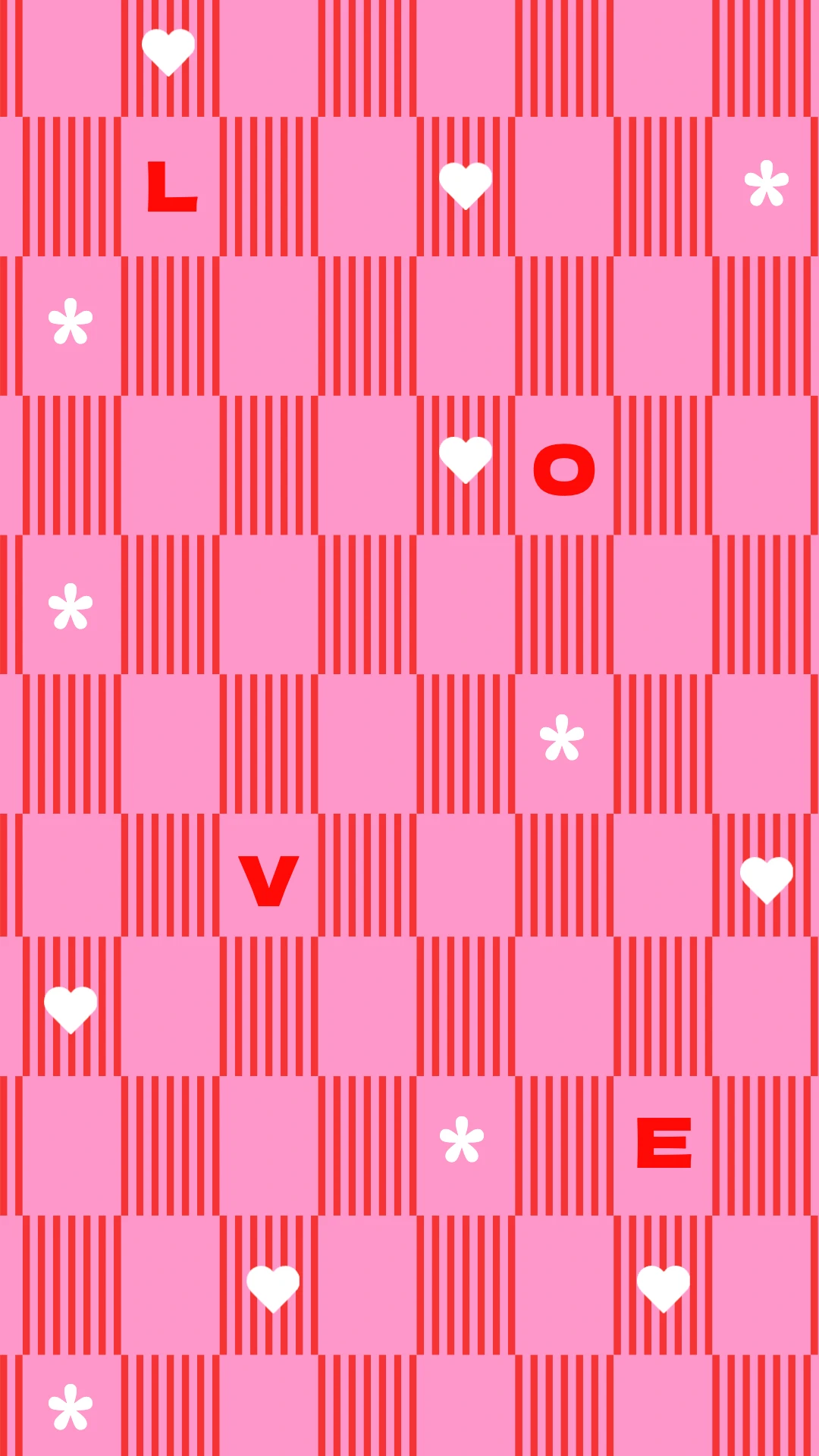 Modern Geometric Hearts Mobile Wallpaper