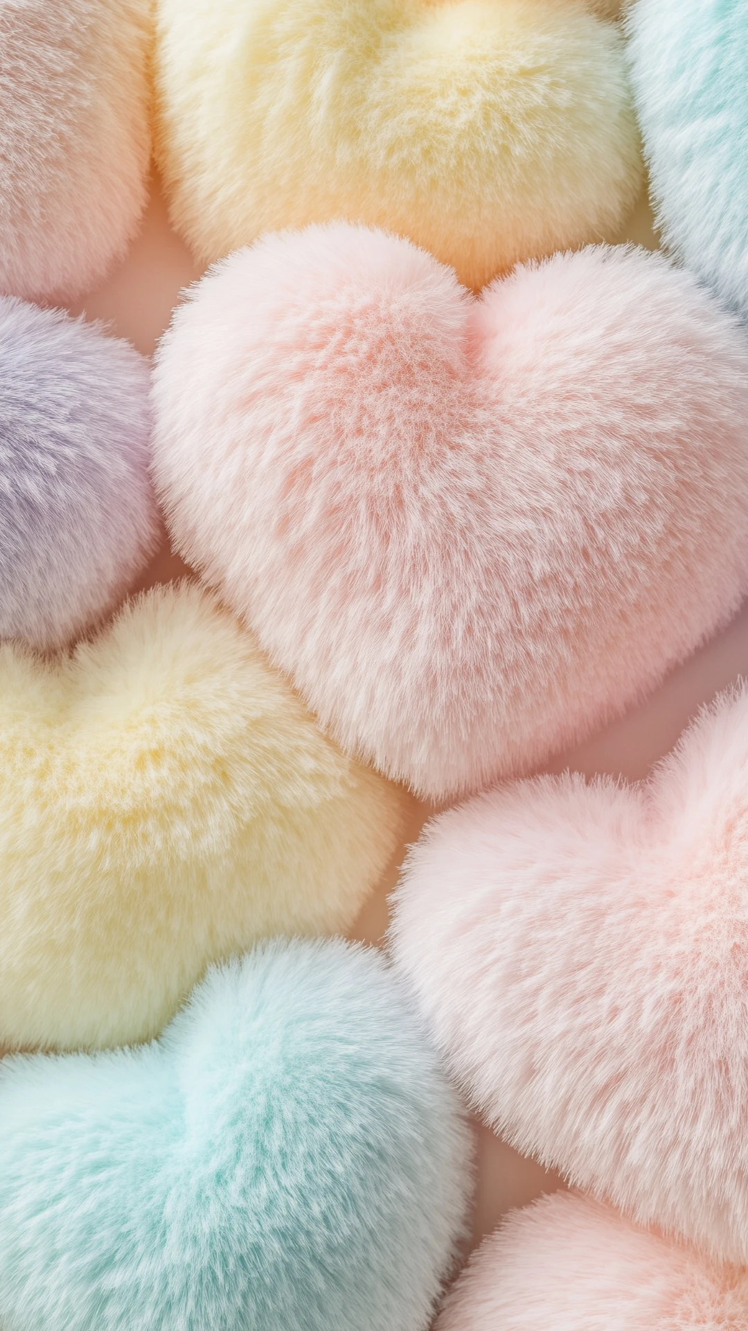 Playful Pastel Hearts Mobile Wallpaper