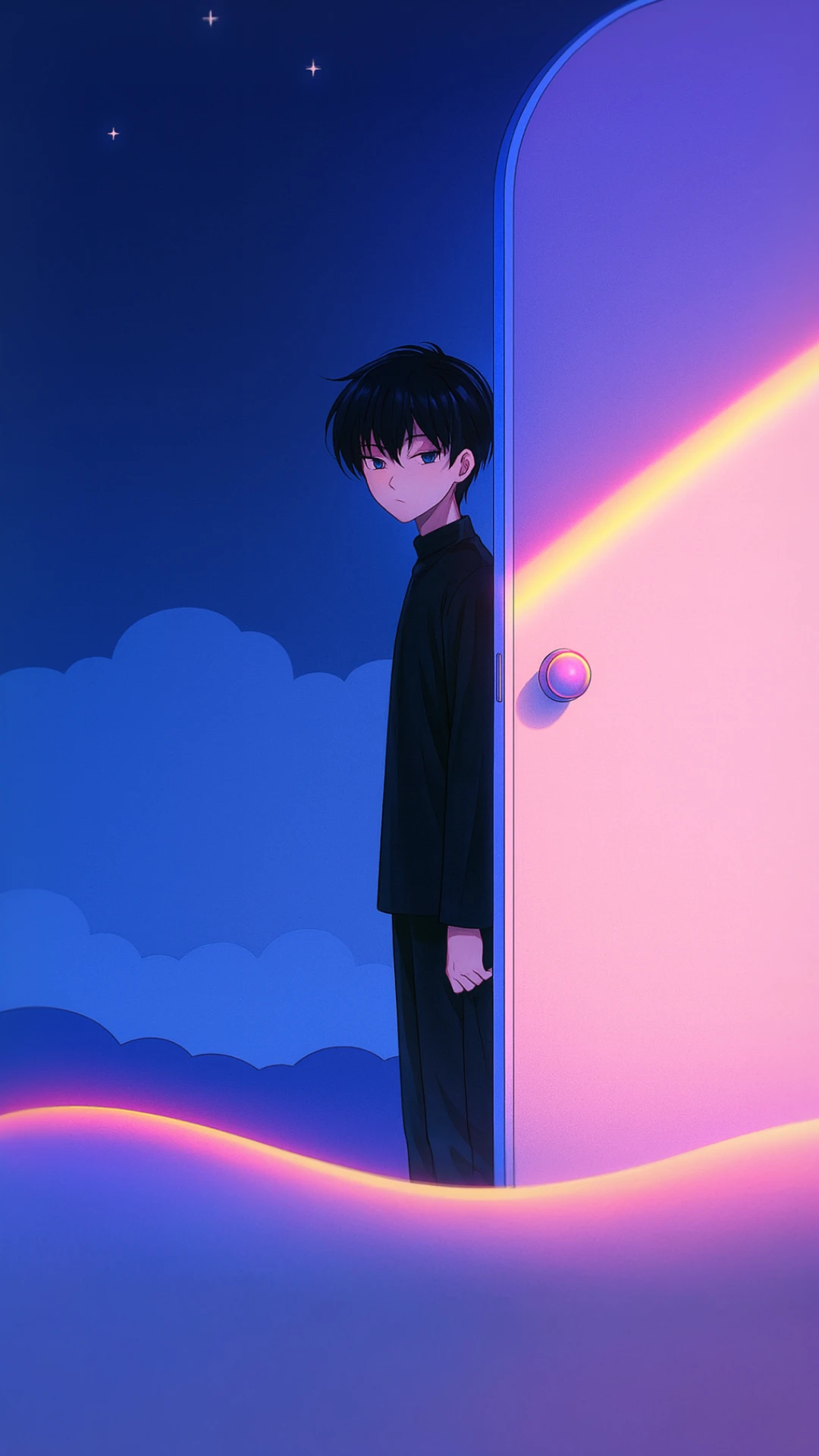 Sleek Neon Anime Mobile Wallpaper