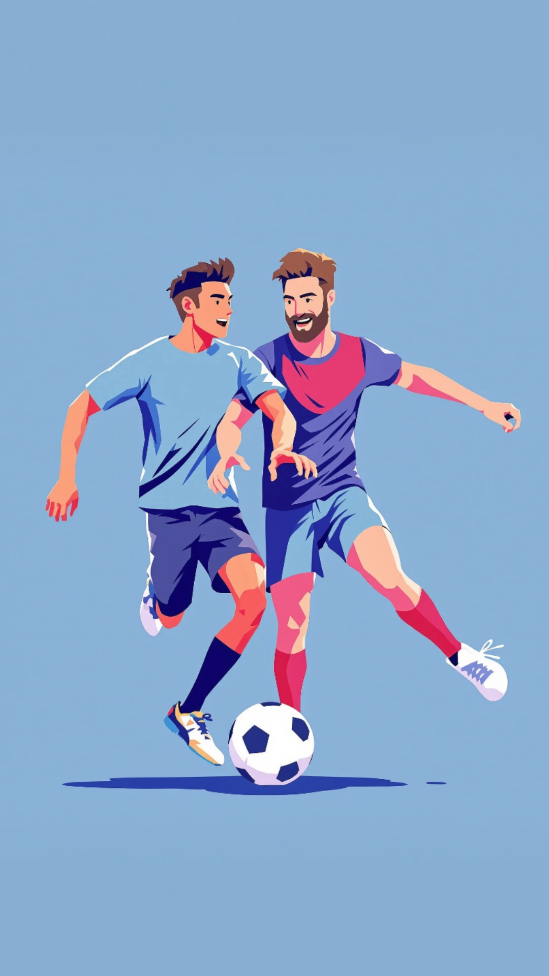 Playful Illustrative Football Mobile Wallpaper