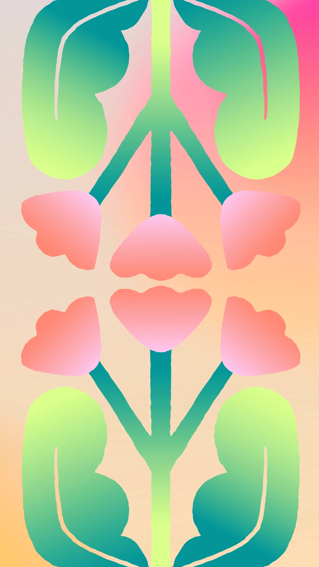 Playful Neon Floral Mobile Wallpaper