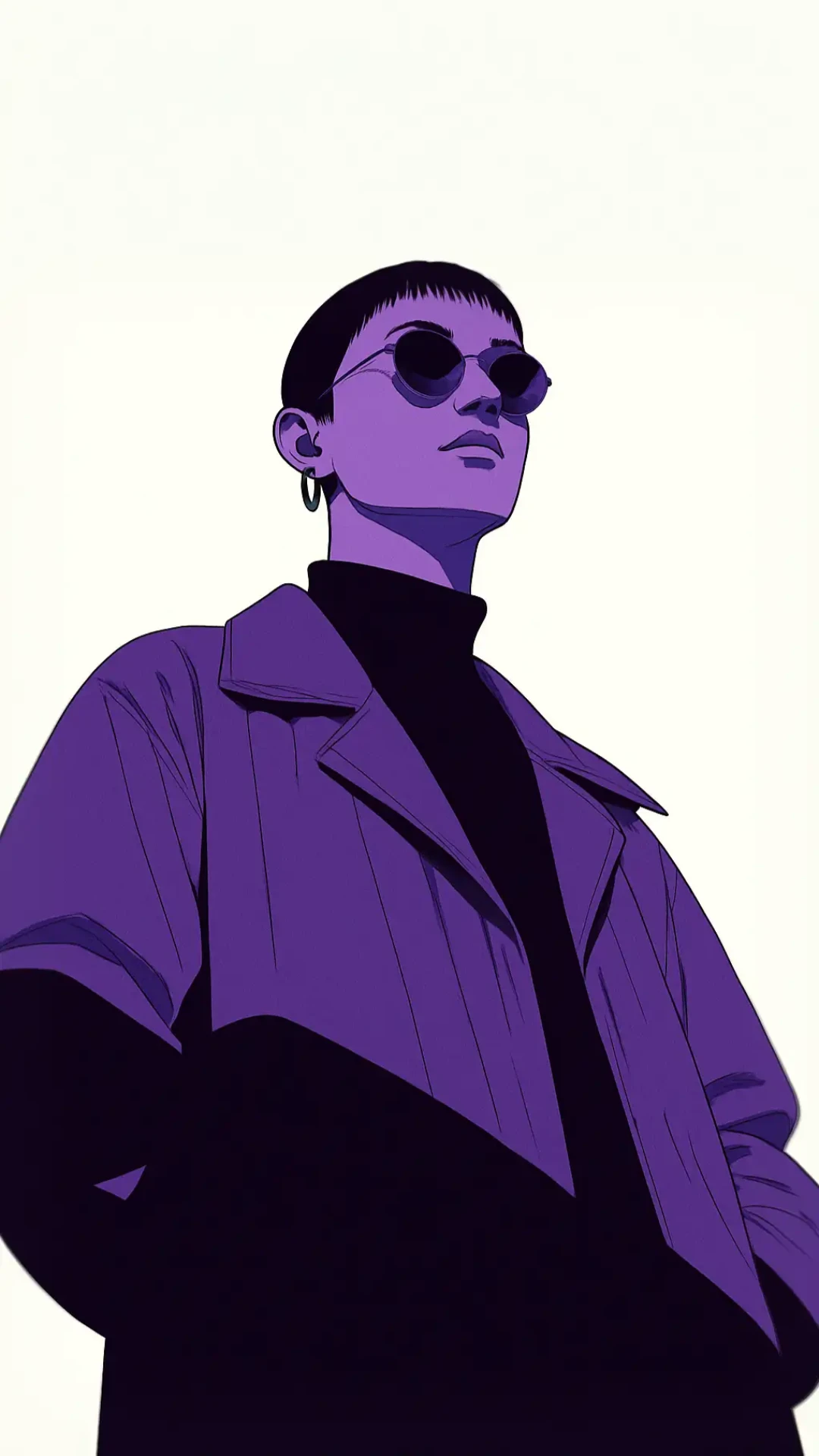 Minimalist Geometric Anime Mobile Wallpaper