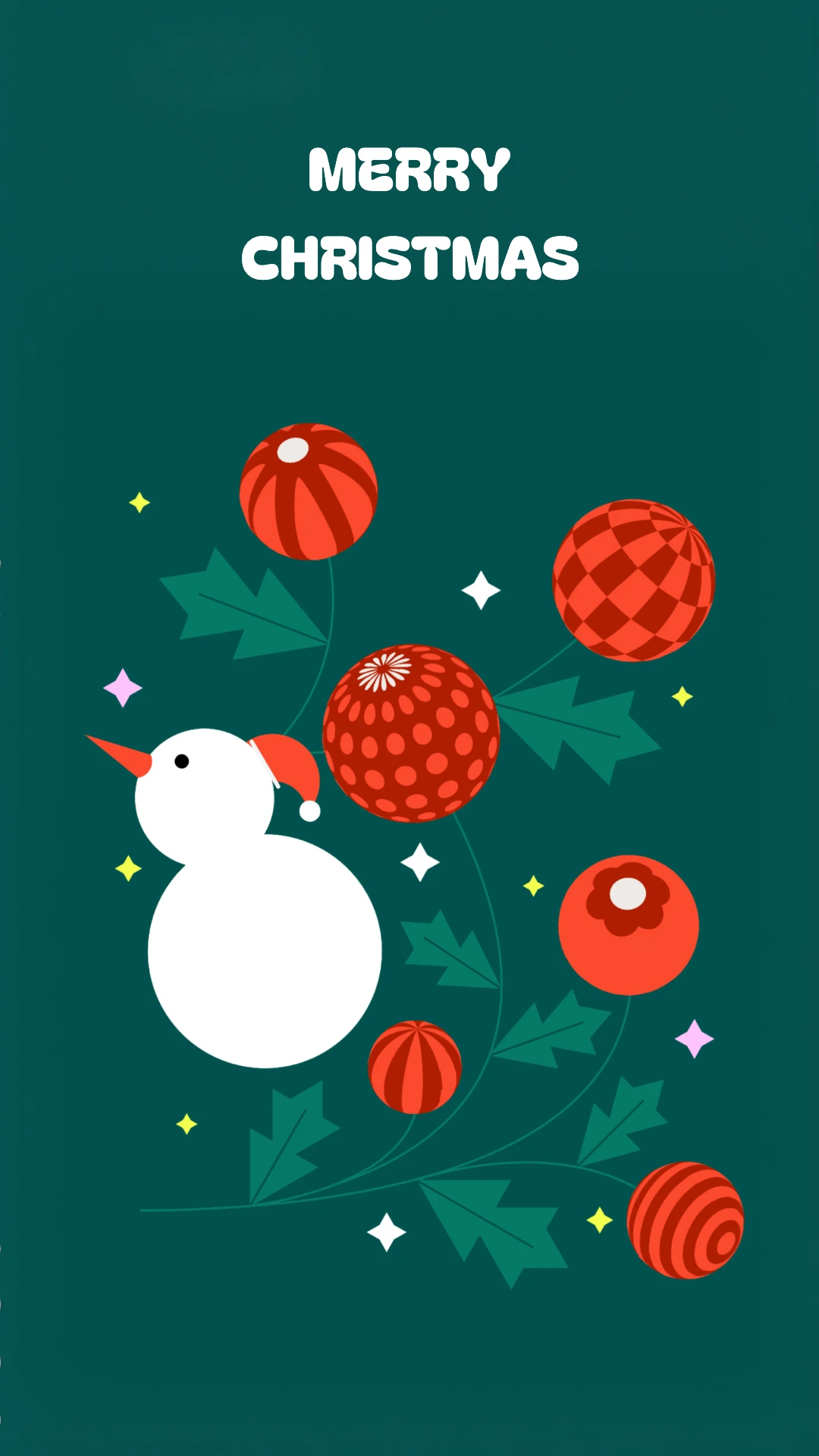 Fun Geometric Christmas Mobile Wallpaper
