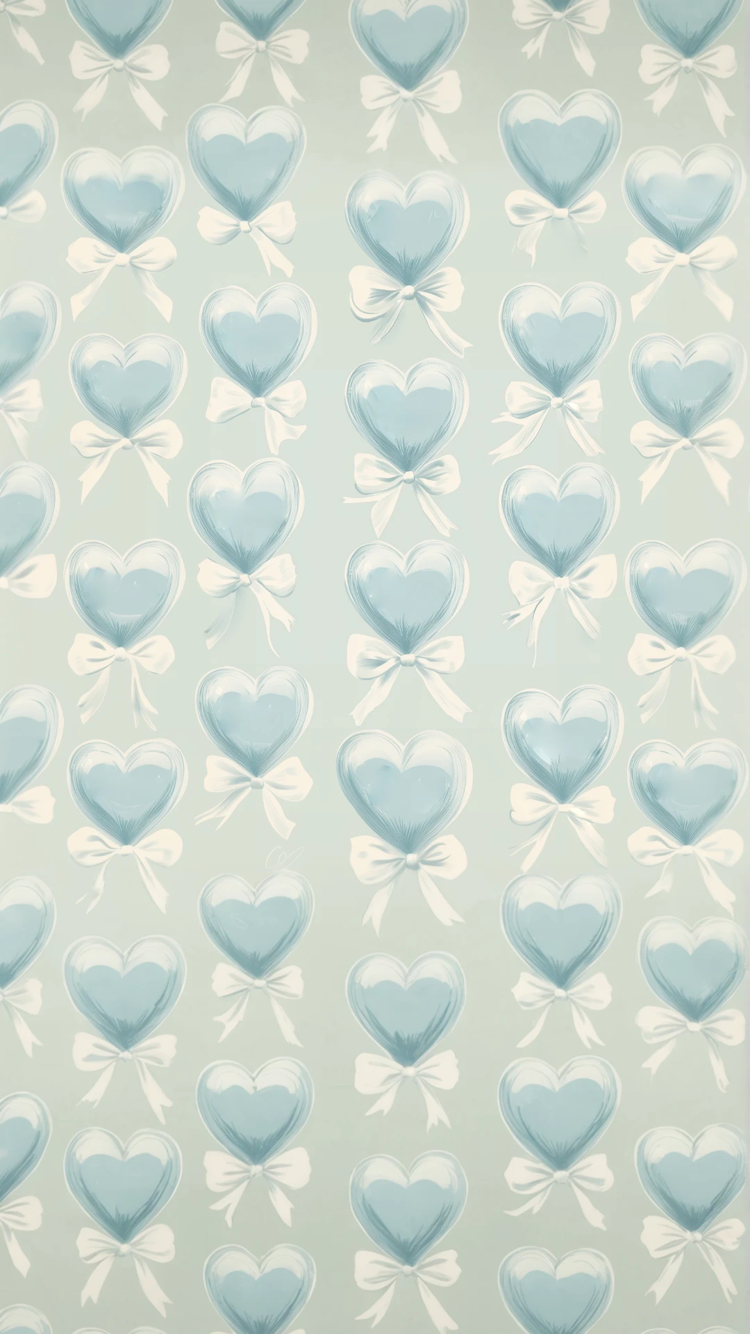 Vintage Pastel Hearts Mobile Wallpaper